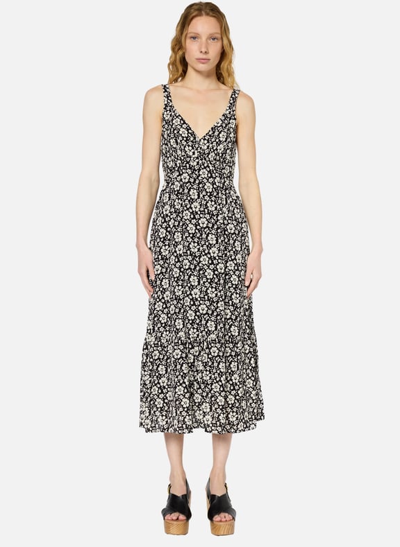 Robe longue cintrée à fleurs - pheline Noir by GERARD DAREL GERARD DAREL Robe longue cintrée à fleurs - pheline Noir