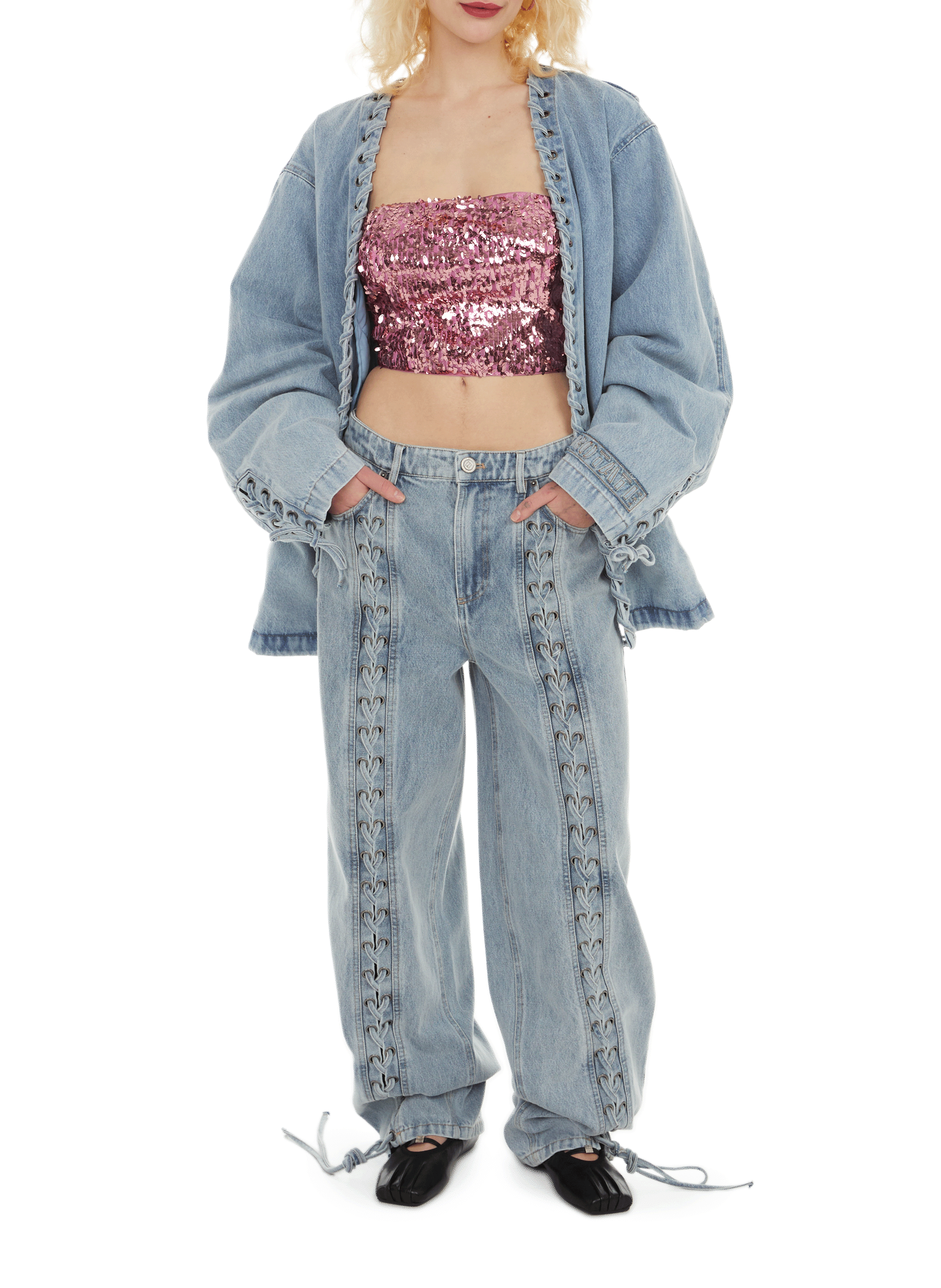 Jean Laced  ROTATE Bleu