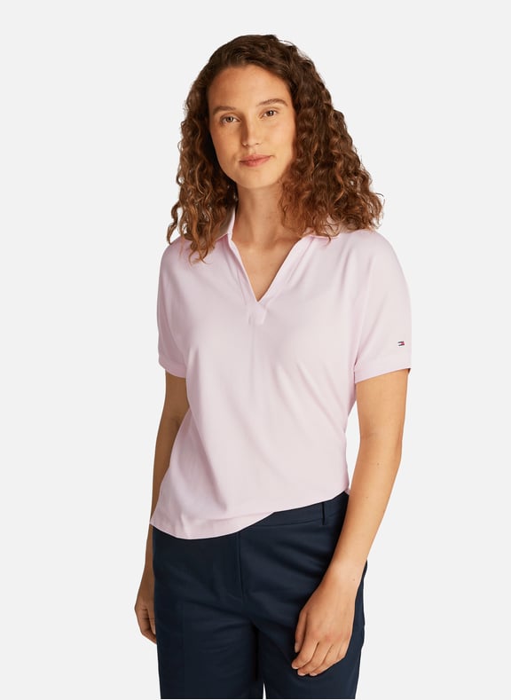 Polo col v à rayures Rose by TOMMY HILFIGER TOMMY HILFIGER Polo col v à rayures Rose