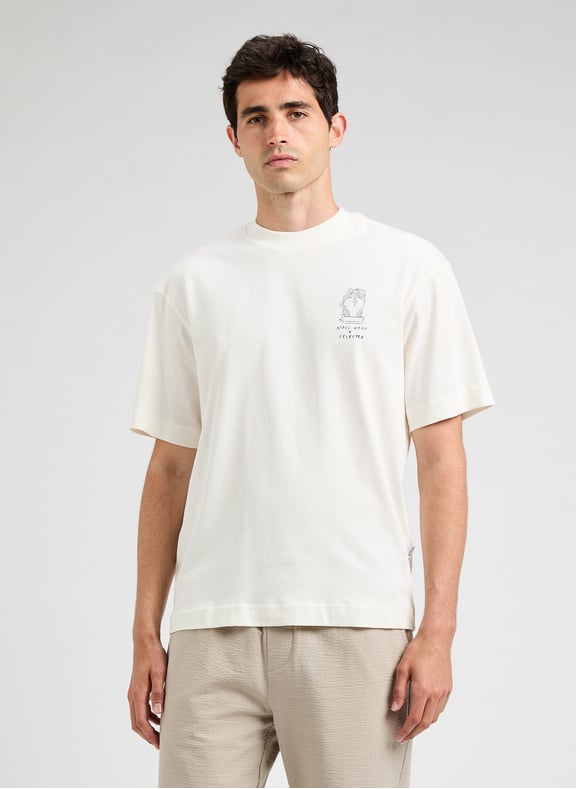 Classic Cotton T-Shirt Beige by SELECTED SELECTED Classic Cotton T-Shirt Beige