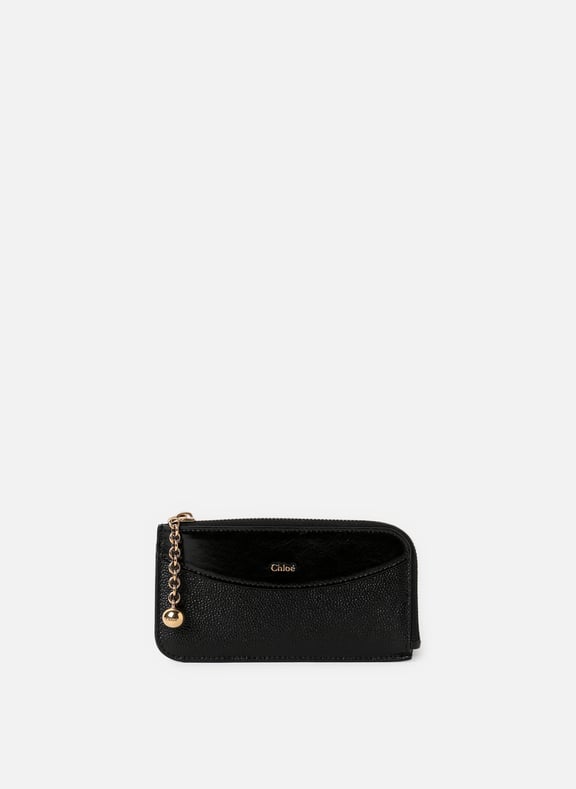 Leather card holder Black by CHLOÉ CHLOÉ Leather card holder Black