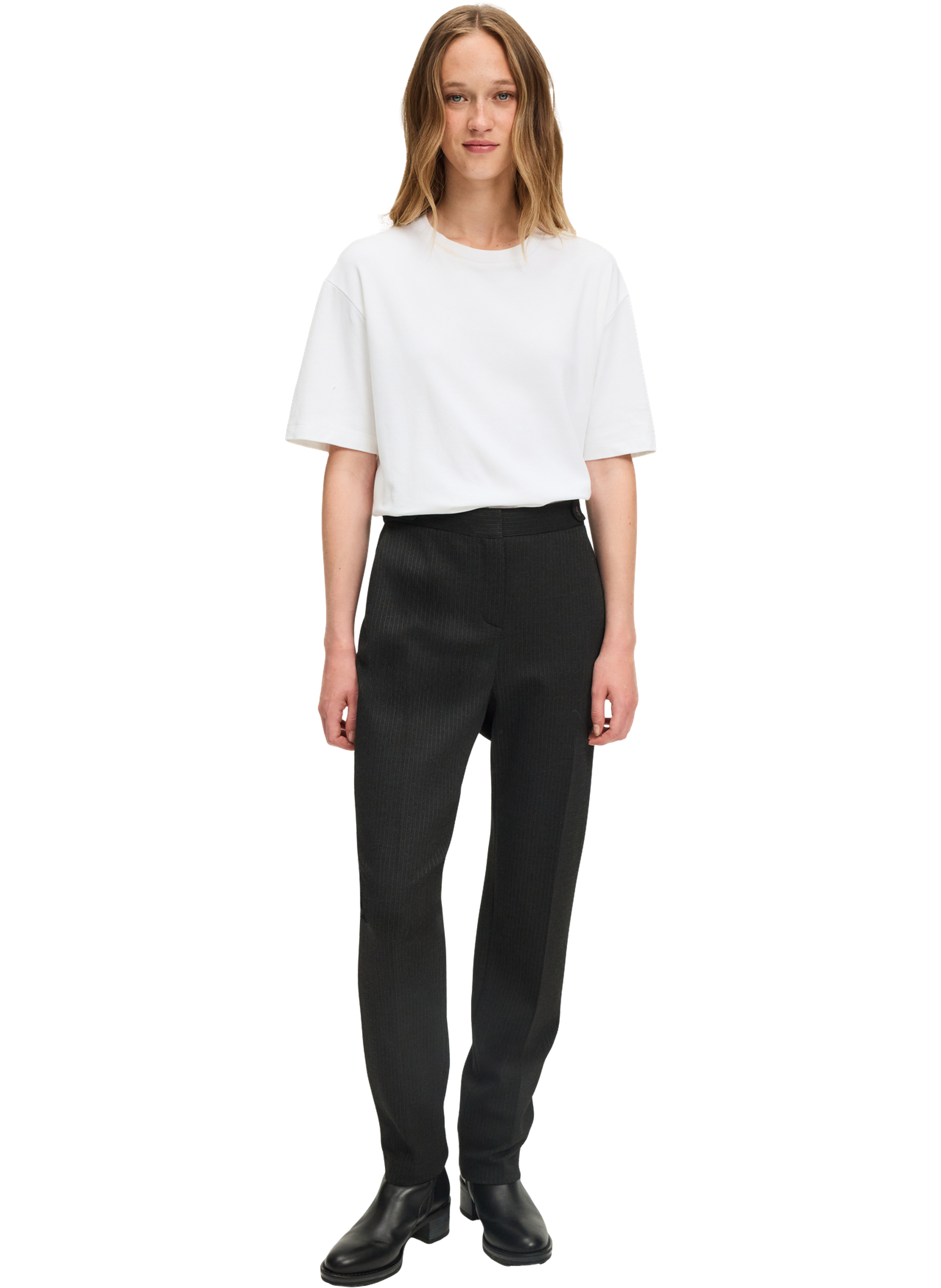 Pantalon slim à fines rayures - caprice PABLO Gris