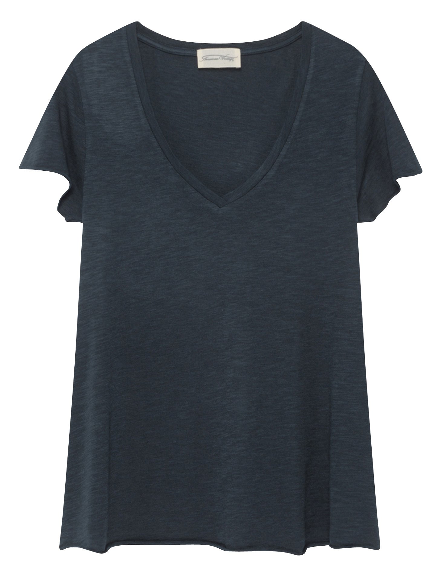 Tee-shirt col v en coton mélangé jacksonville AMERICAN VINTAGE Bleu