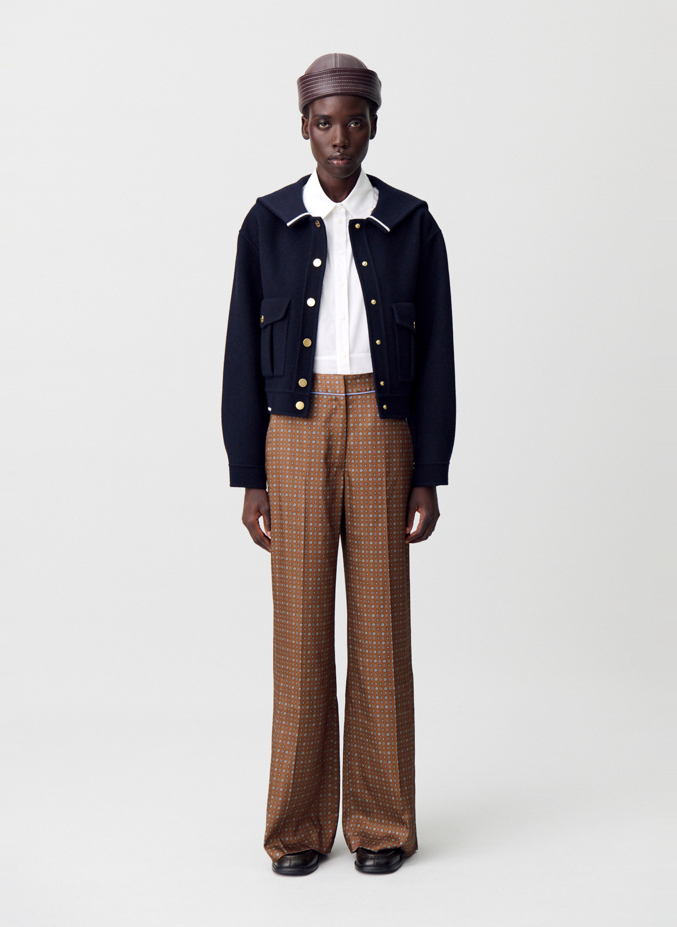 Pantalon évasé imprimé paula CLAUDIE PIERLOT Marron