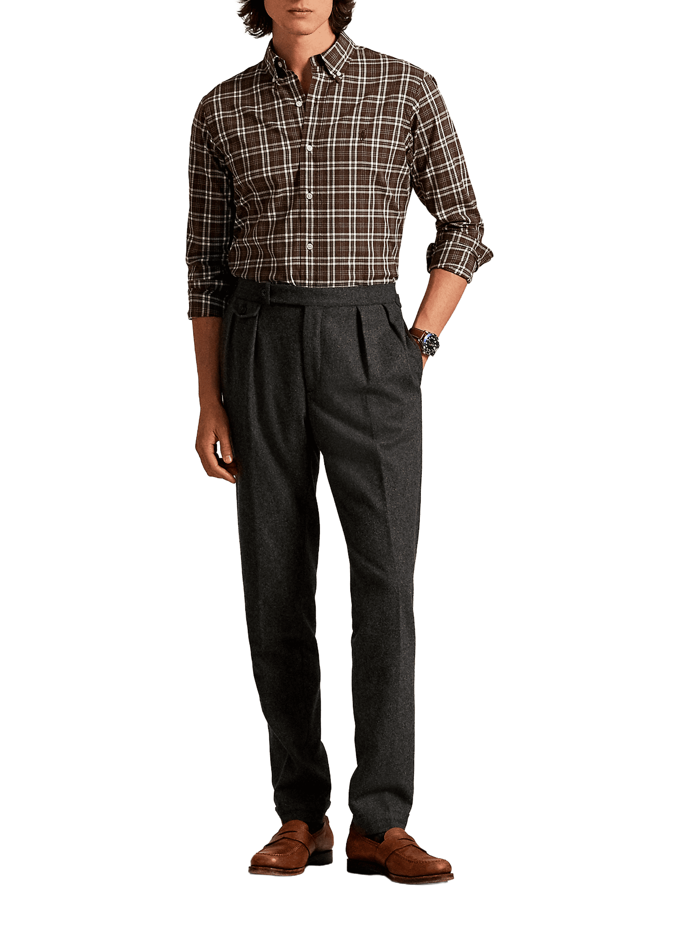 Chemise col américain à carreaux en coton POLO RALPH LAUREN Multicolore