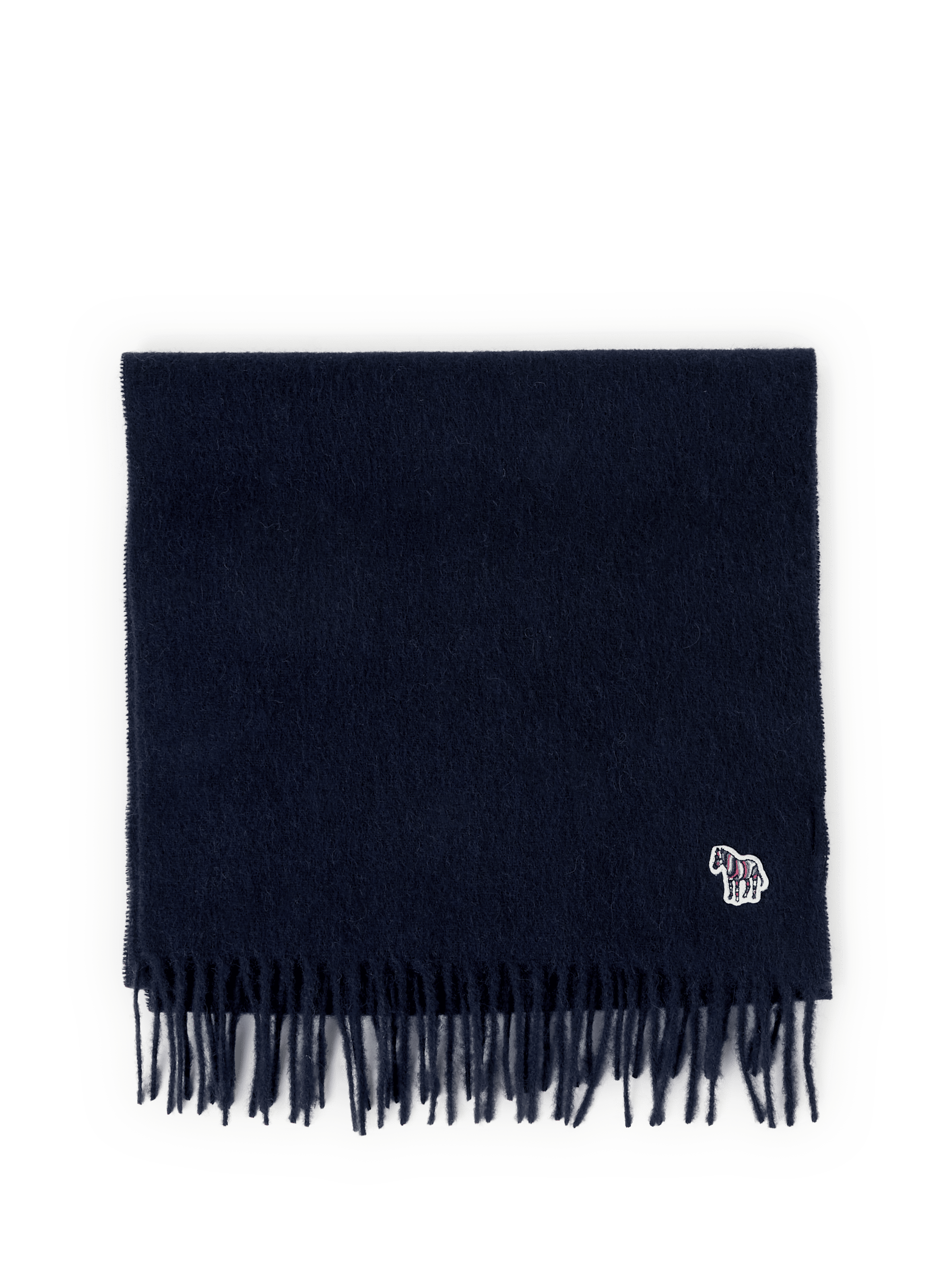 PAUL SMITH Echarpe à franges en laine vierge Bleu