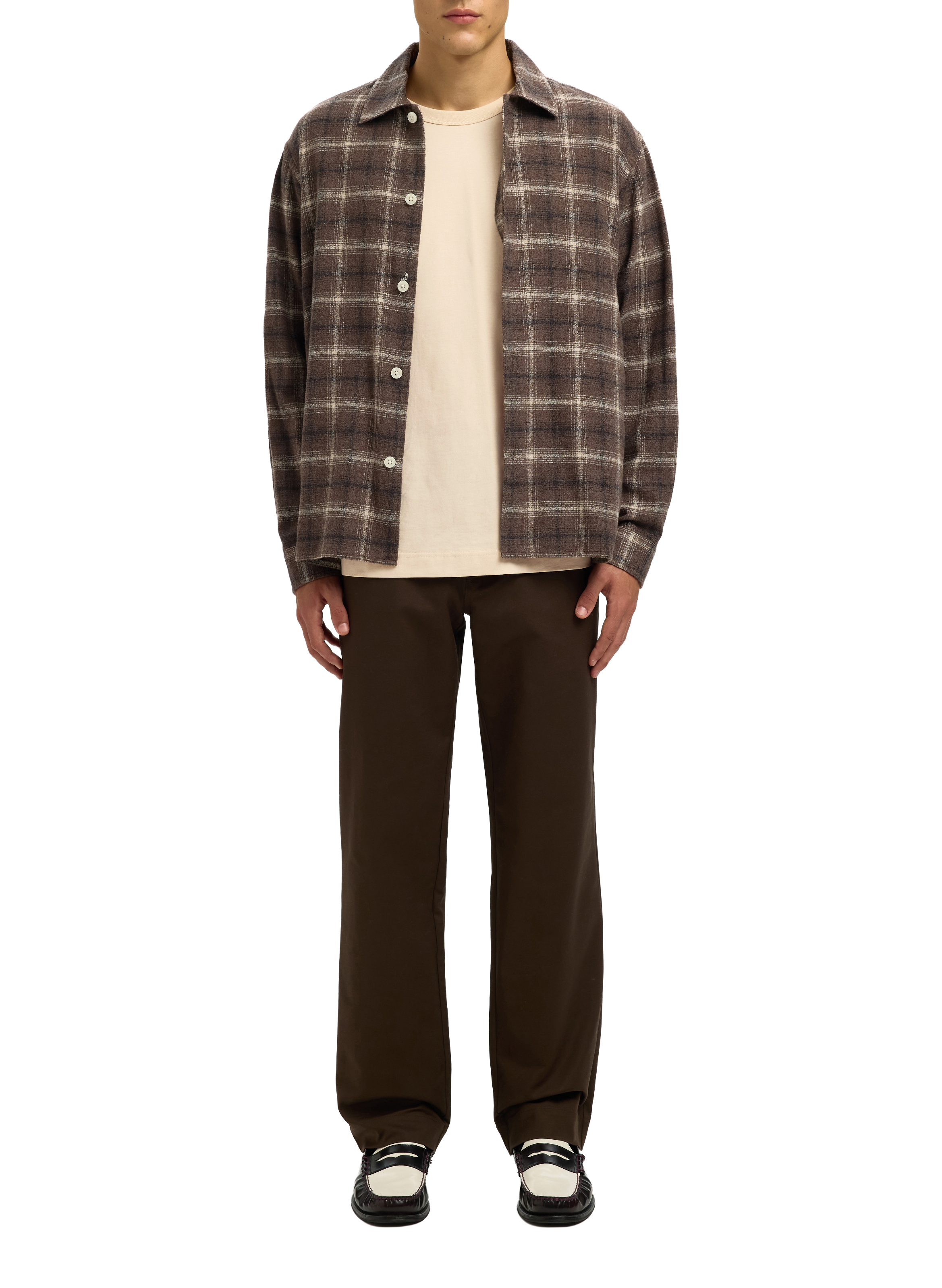 T-shirt coupe droite avec motif  SELECTED Beige