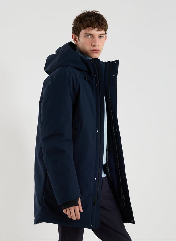 Parka col montant à capuche | Bleu by KRAKATAU Parka col montant à capuche Bleu
