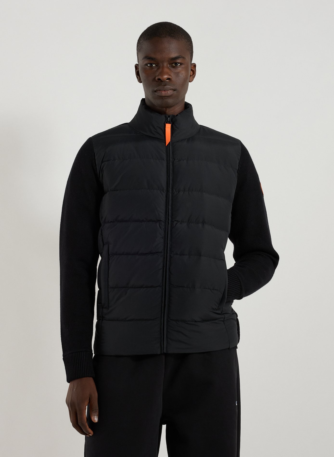 GERTRUDE ET GASTON Veste bi-matière col montant Noir