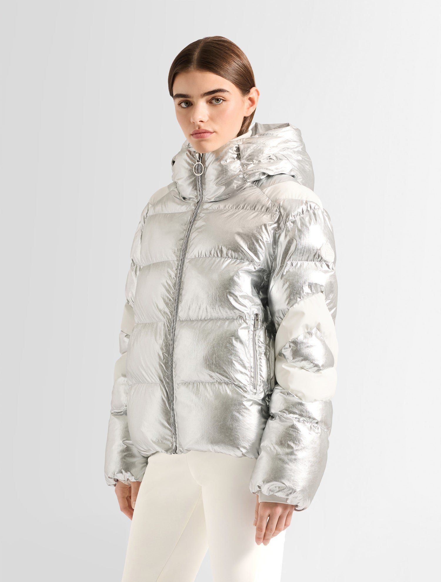 Doudoune charloy metal col capuche FUSALP Argent