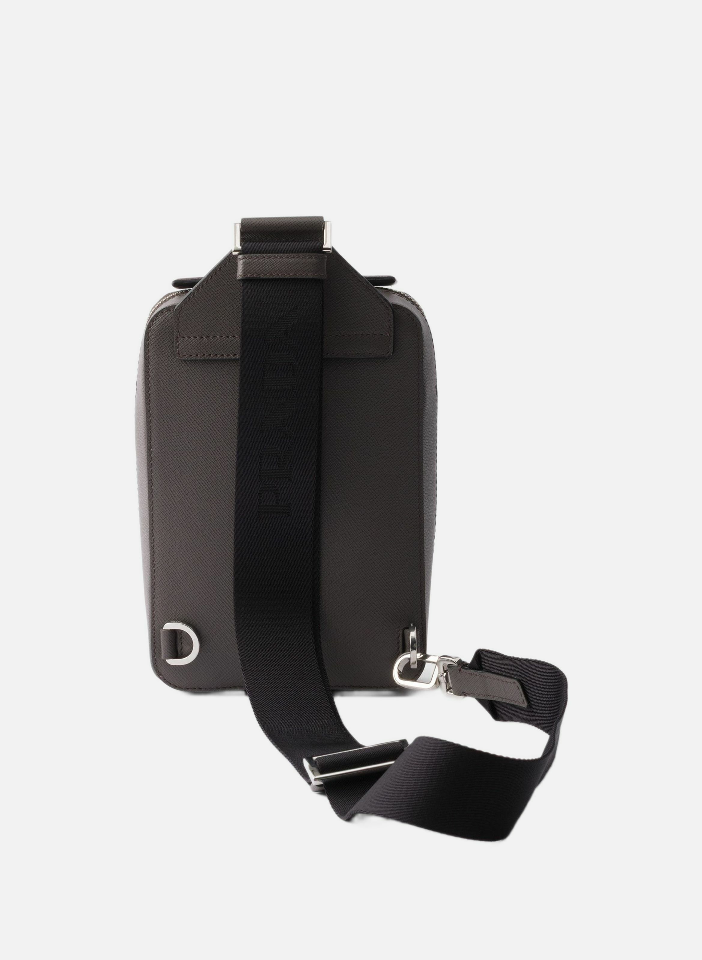 Sac prada brique en cuir saffiano PRADA Gris