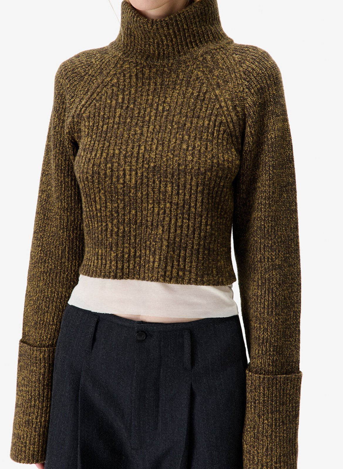 Pull droit col montant en laine elba IRO Marron