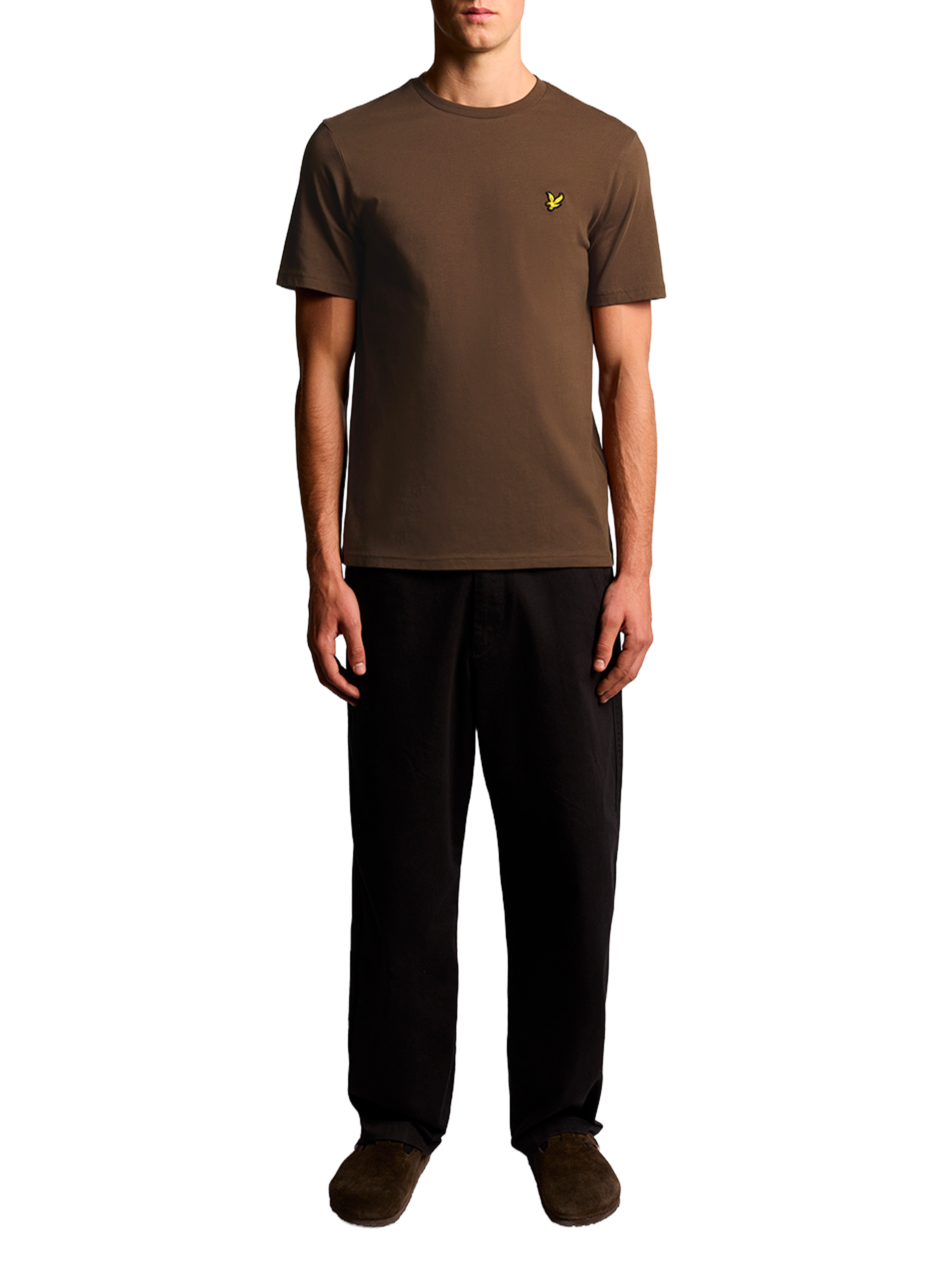 T-shirt à col rond en coton LYLE & SCOTT Marron