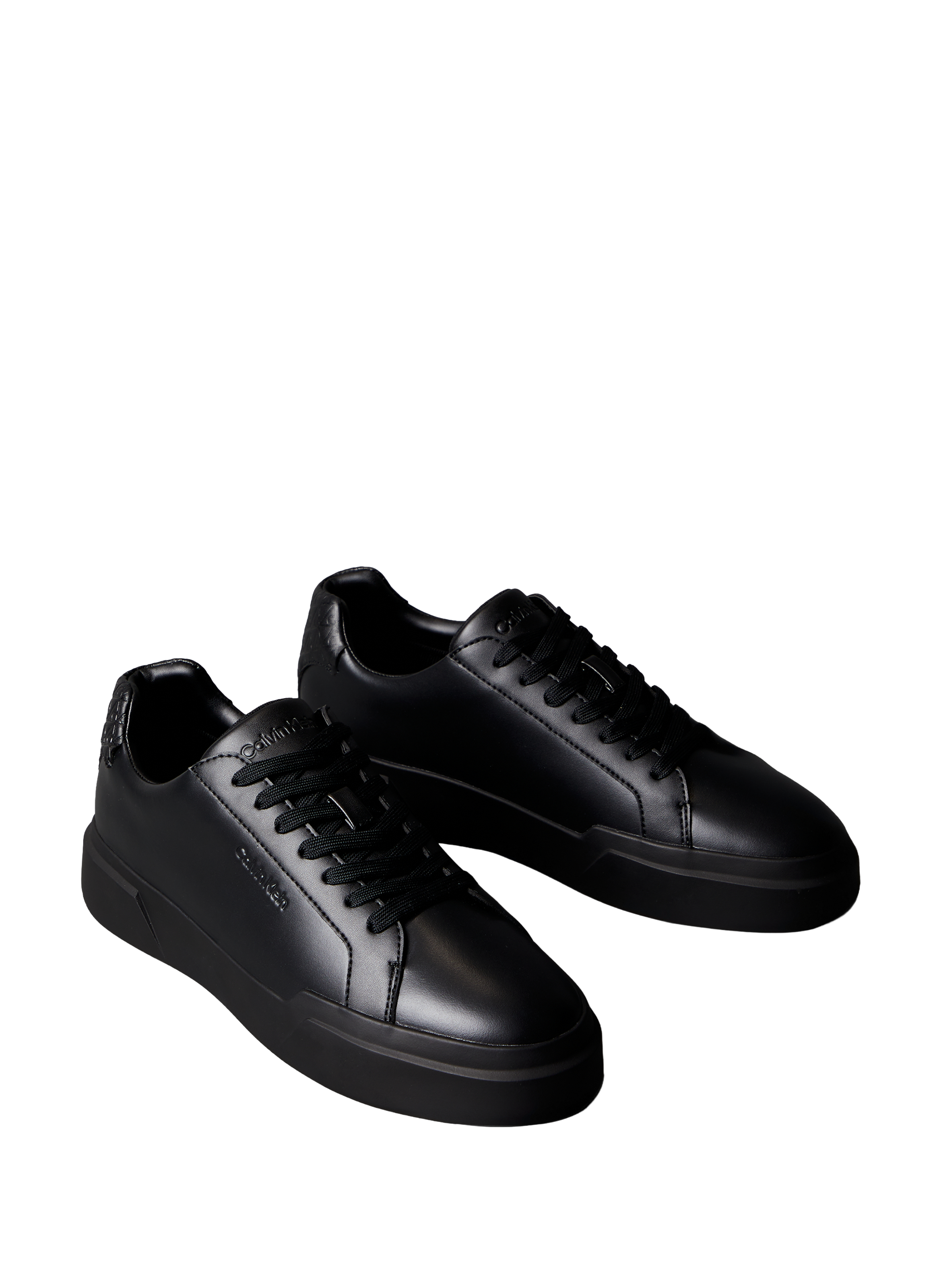 Baskets basses en cuir lisse CALVIN KLEIN Noir