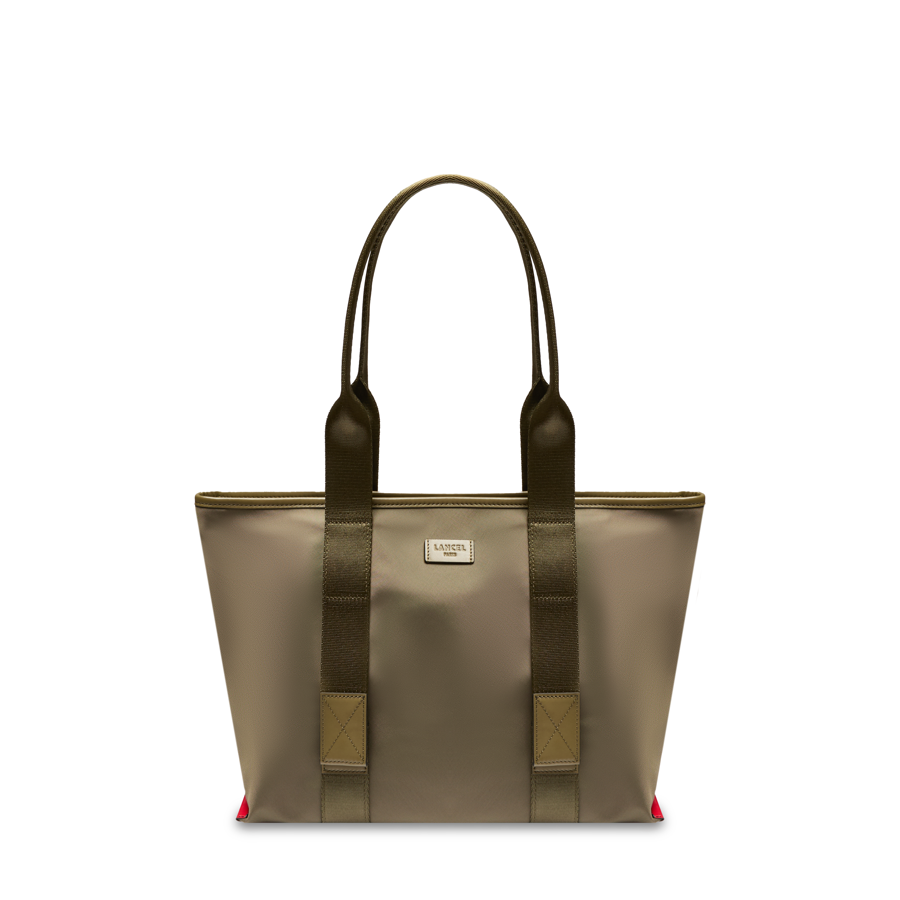 Sac cabas zippé m mistral rollable de lancel en nylon  Kaki fonce