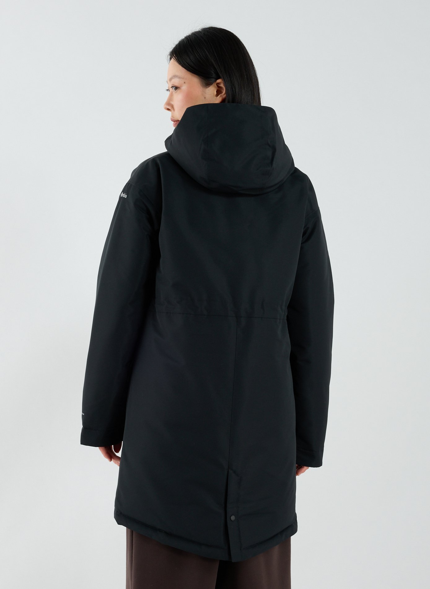 Mid-length hooded jacket COLUMBIA Black