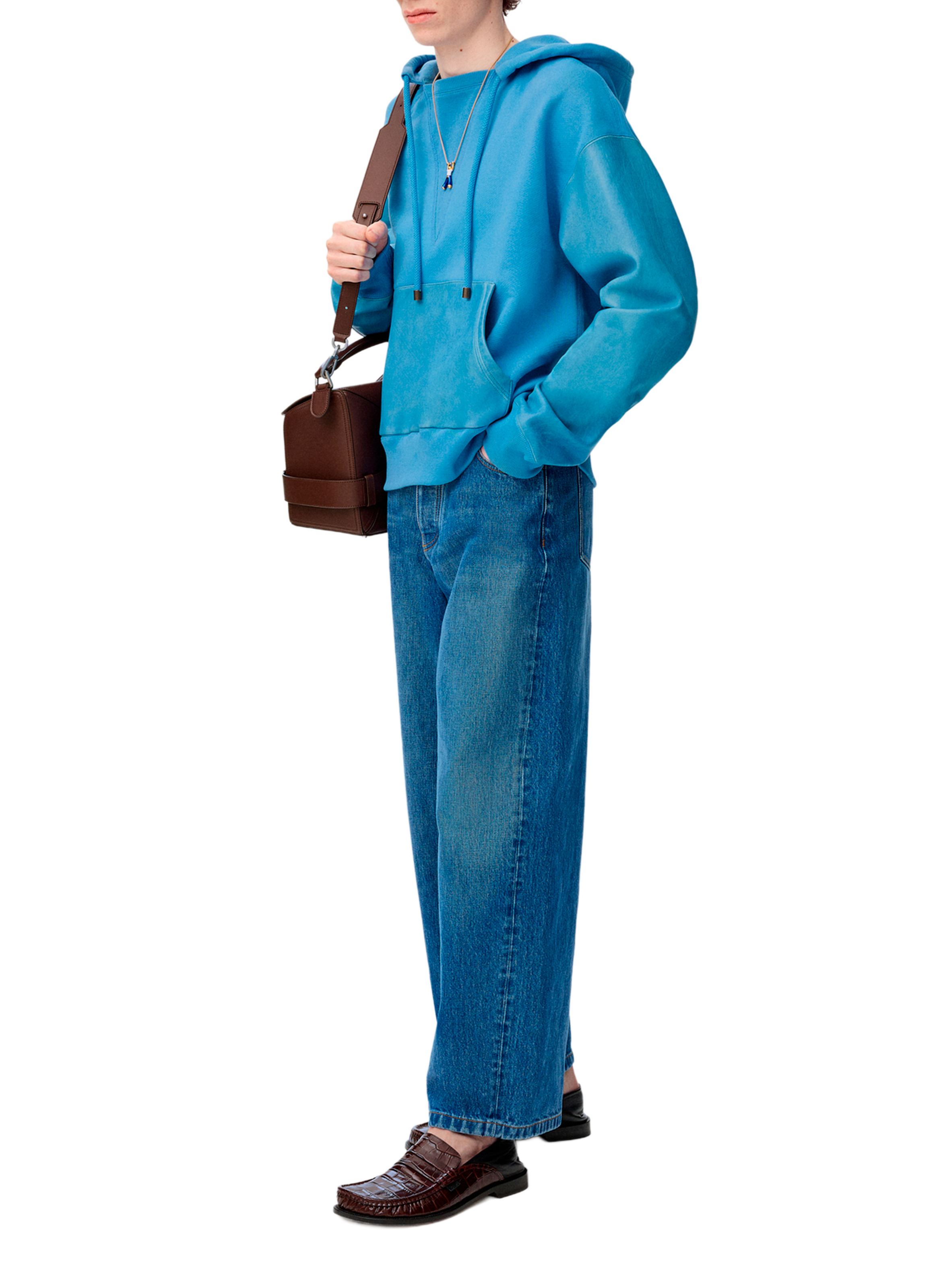 Wide leg cotton denim jeans LOEWE Blue