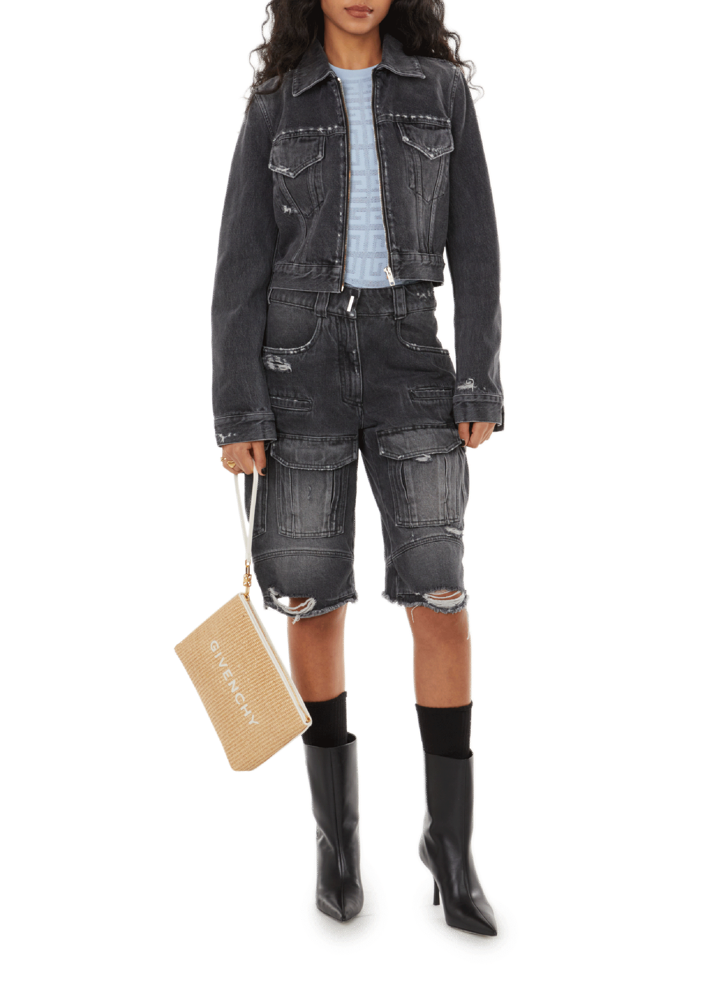 Denim zip-up jacket GIVENCHY Black