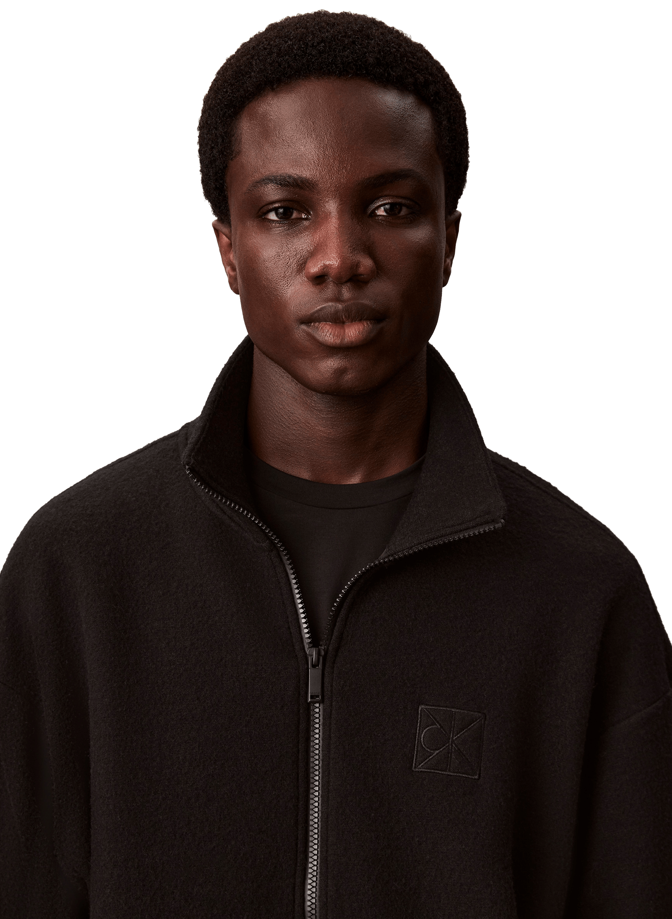 Oversized wool blend jacket CALVIN KLEIN Black