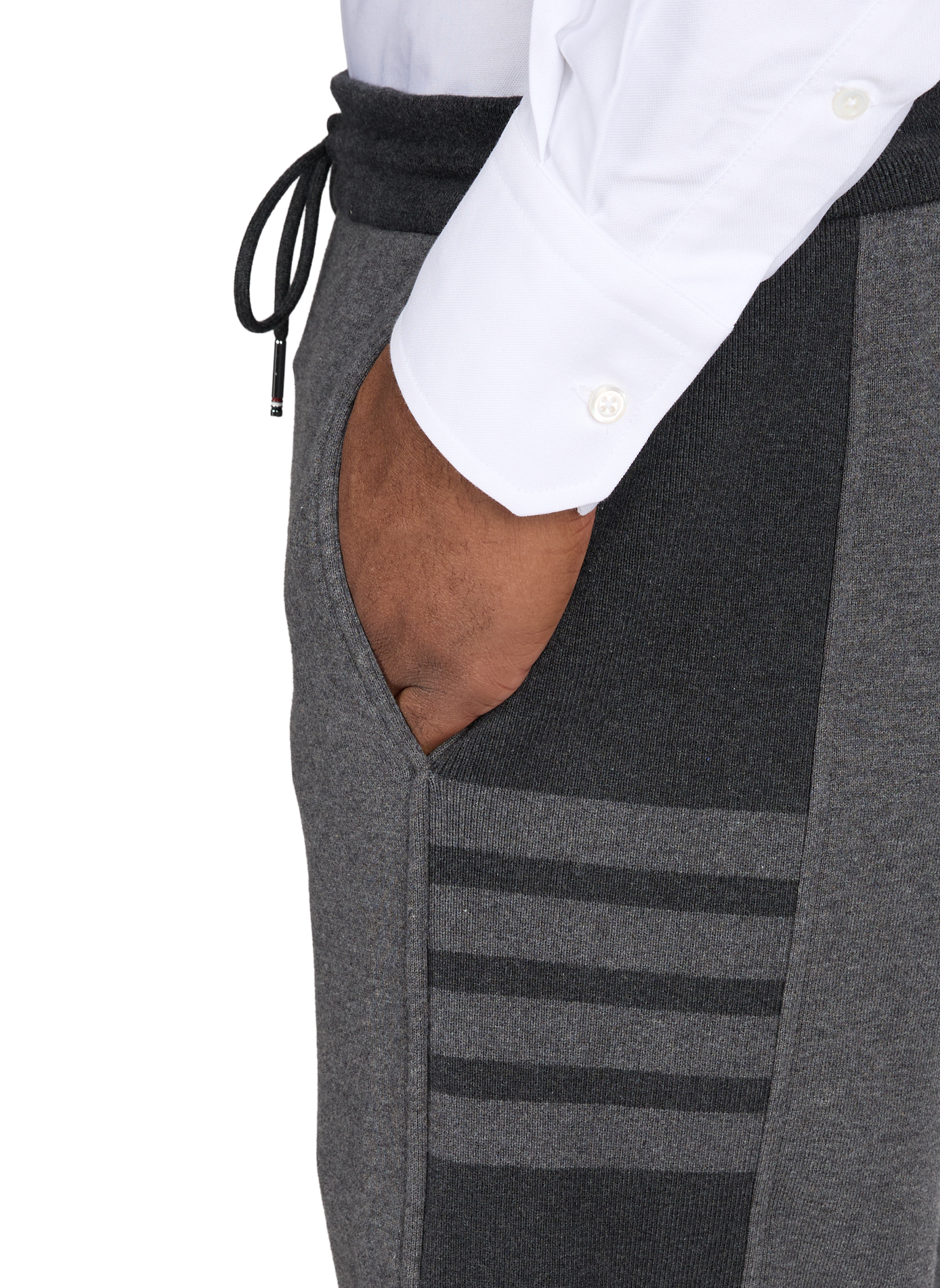 Pantalon de survêtement en coton THOM BROWNE Gris