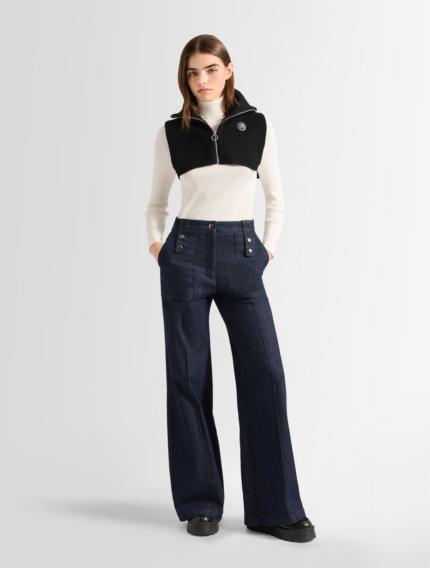 Tour de cou knit bib coupe regular FUSALP Noir