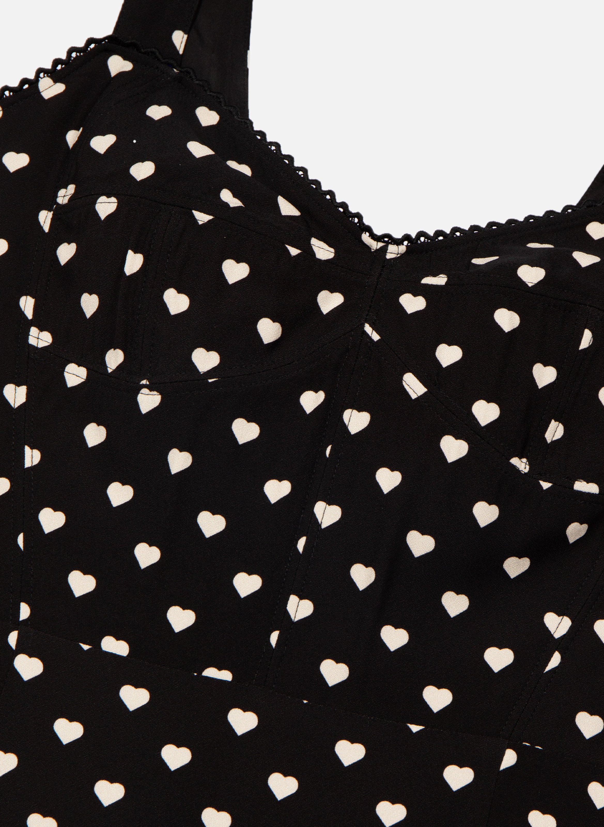 Robe courte effet corset imprimé cœurs THE KOOPLES Noir