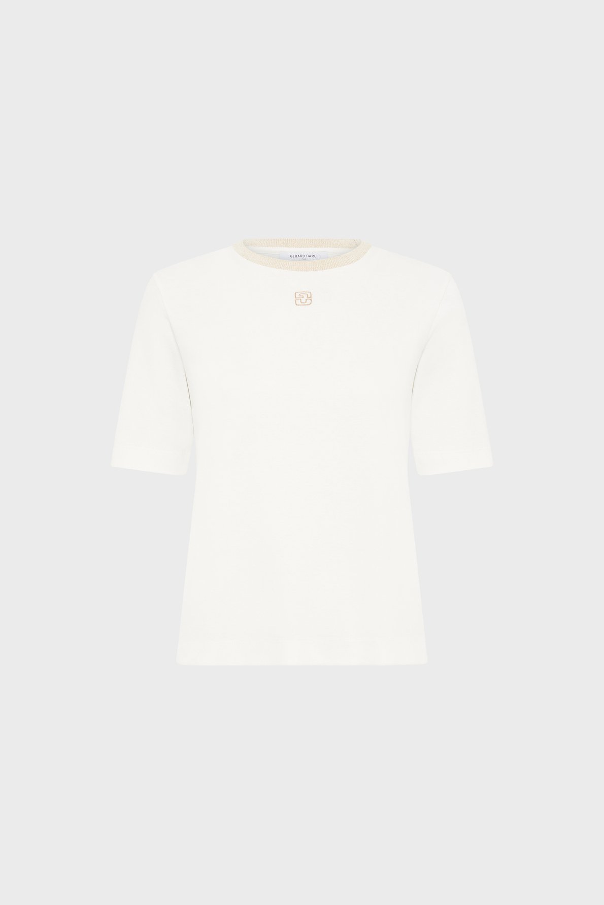 T-shirt en coton et lurex doré - mavie GERARD DAREL Beige