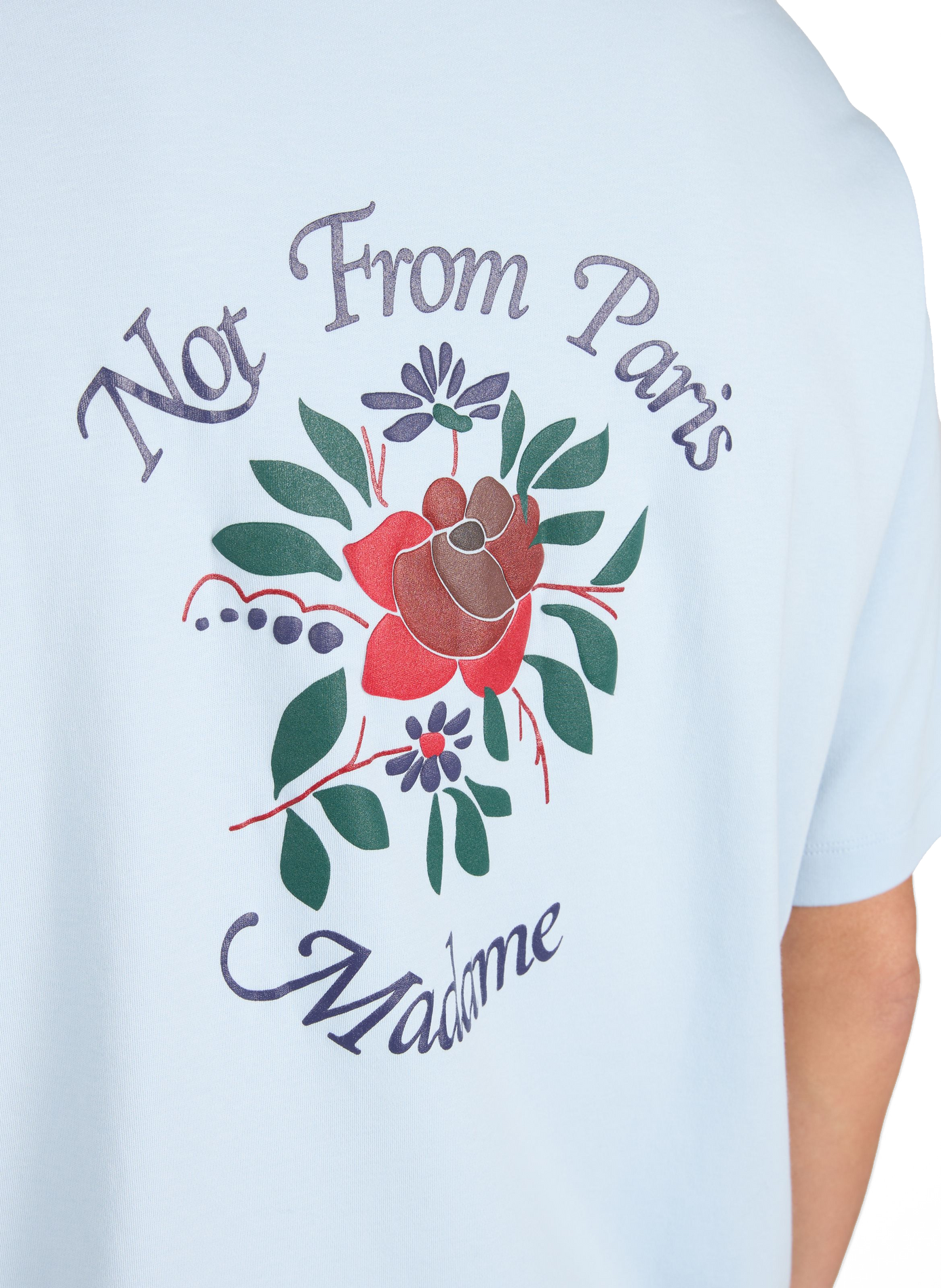 T-shirt sérigraphié à col rond en coton DROLE DE MONSIEUR Bleu