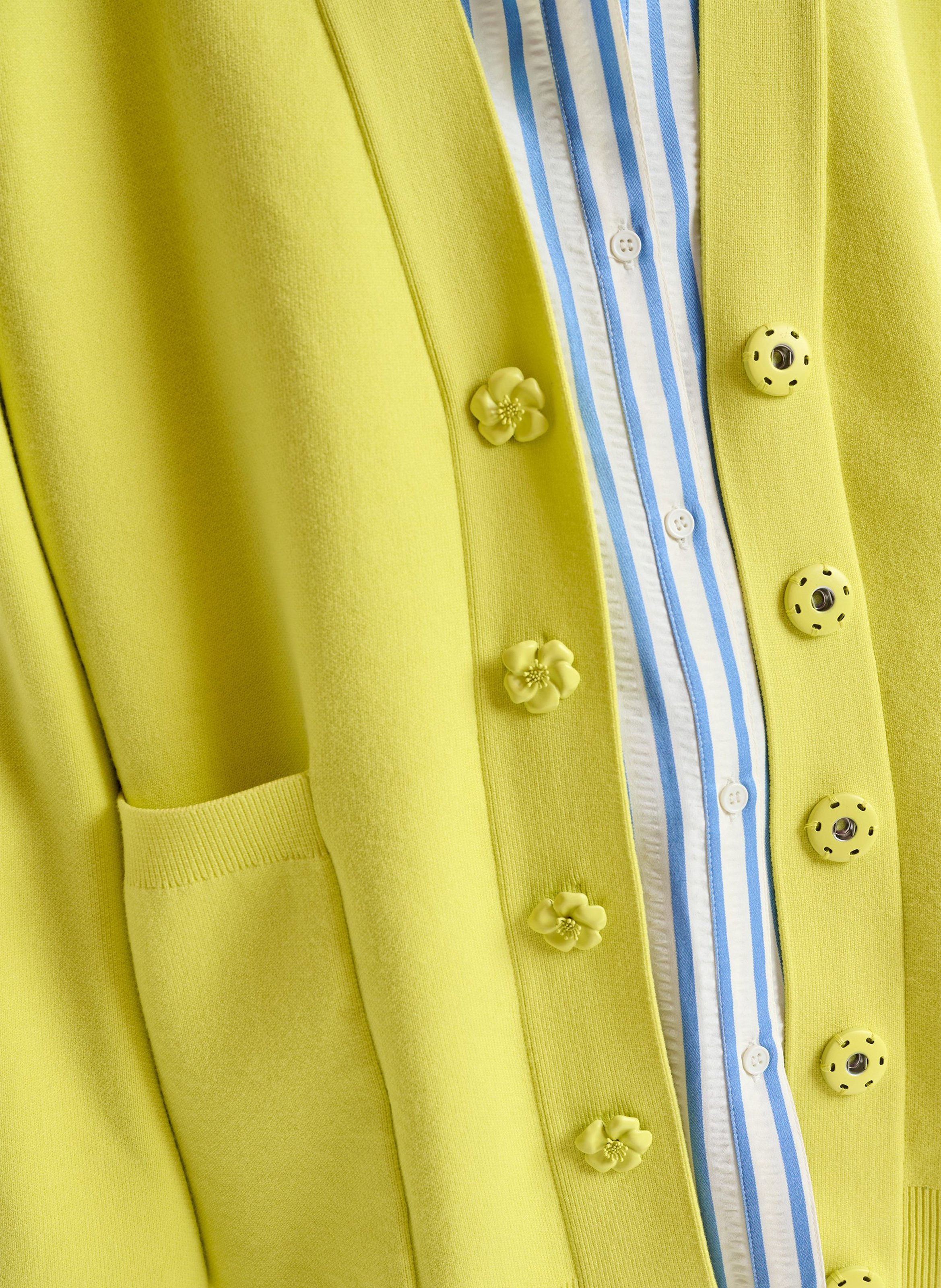 Cardigan ample boutonné uni Jomber ESSENTIEL ANTWERP Jaune