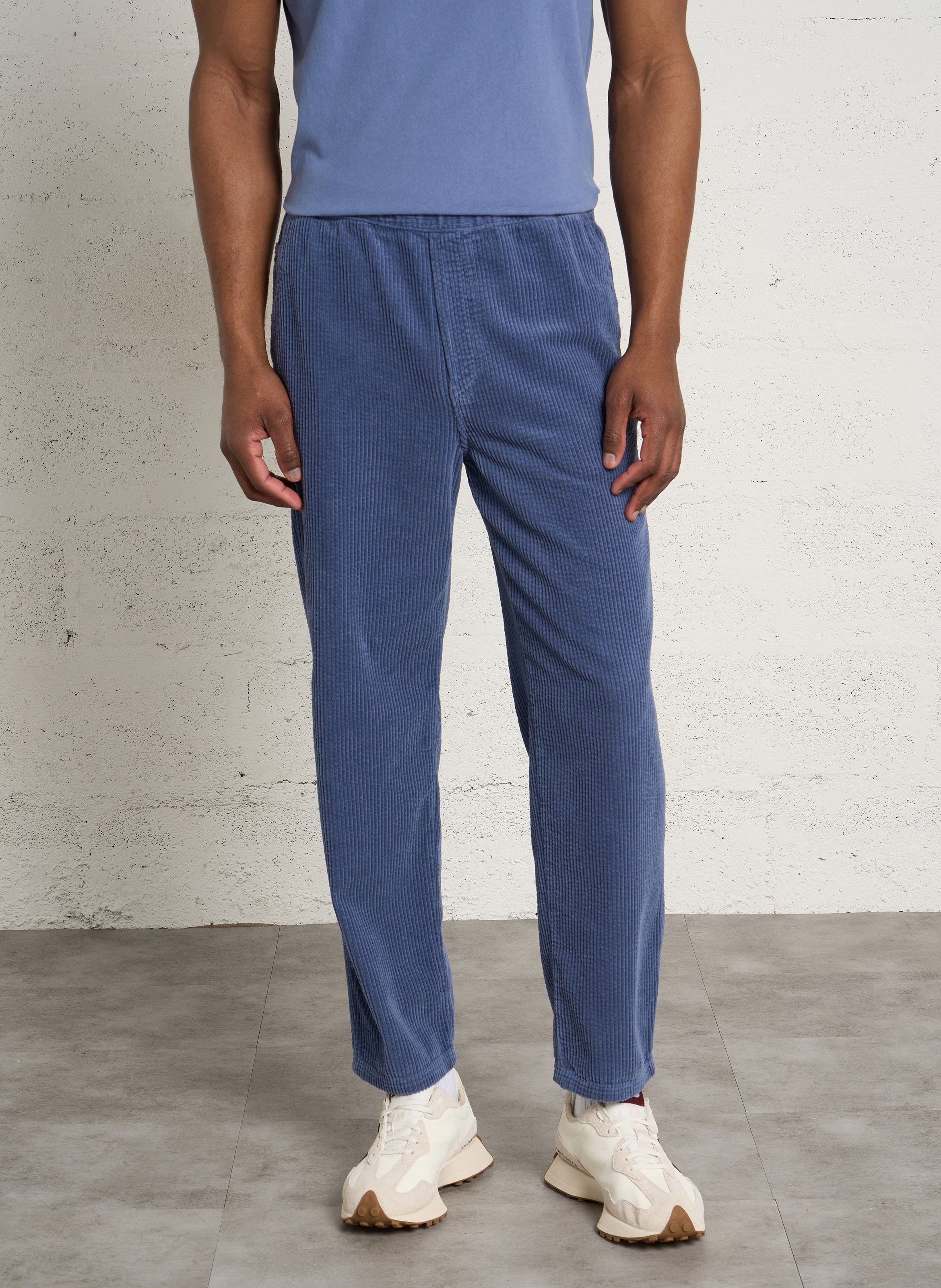 Pantalon côtelé en coton padow AMERICAN VINTAGE Bleu