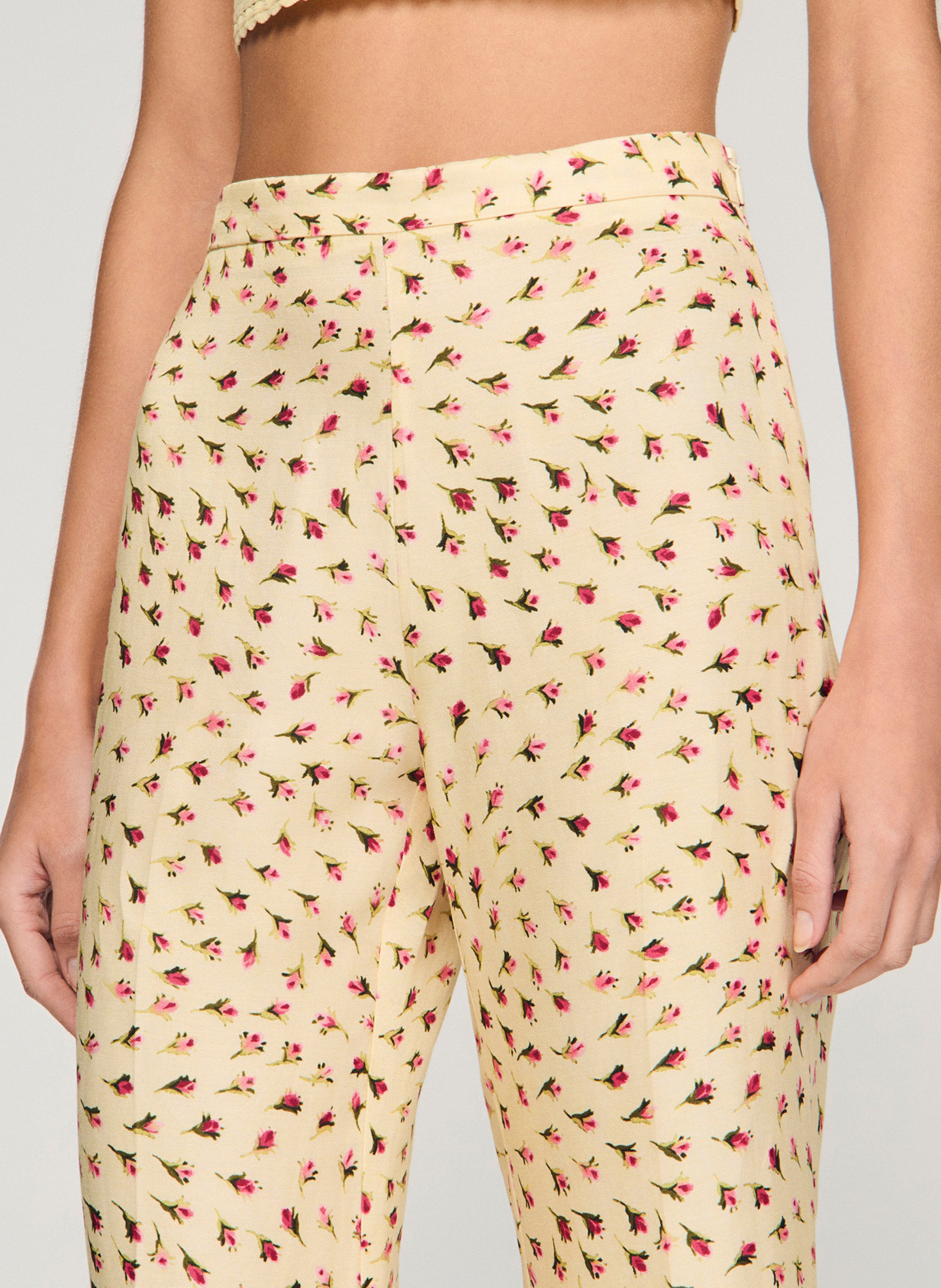 Pantalon droit imprimé SANDRO Beige