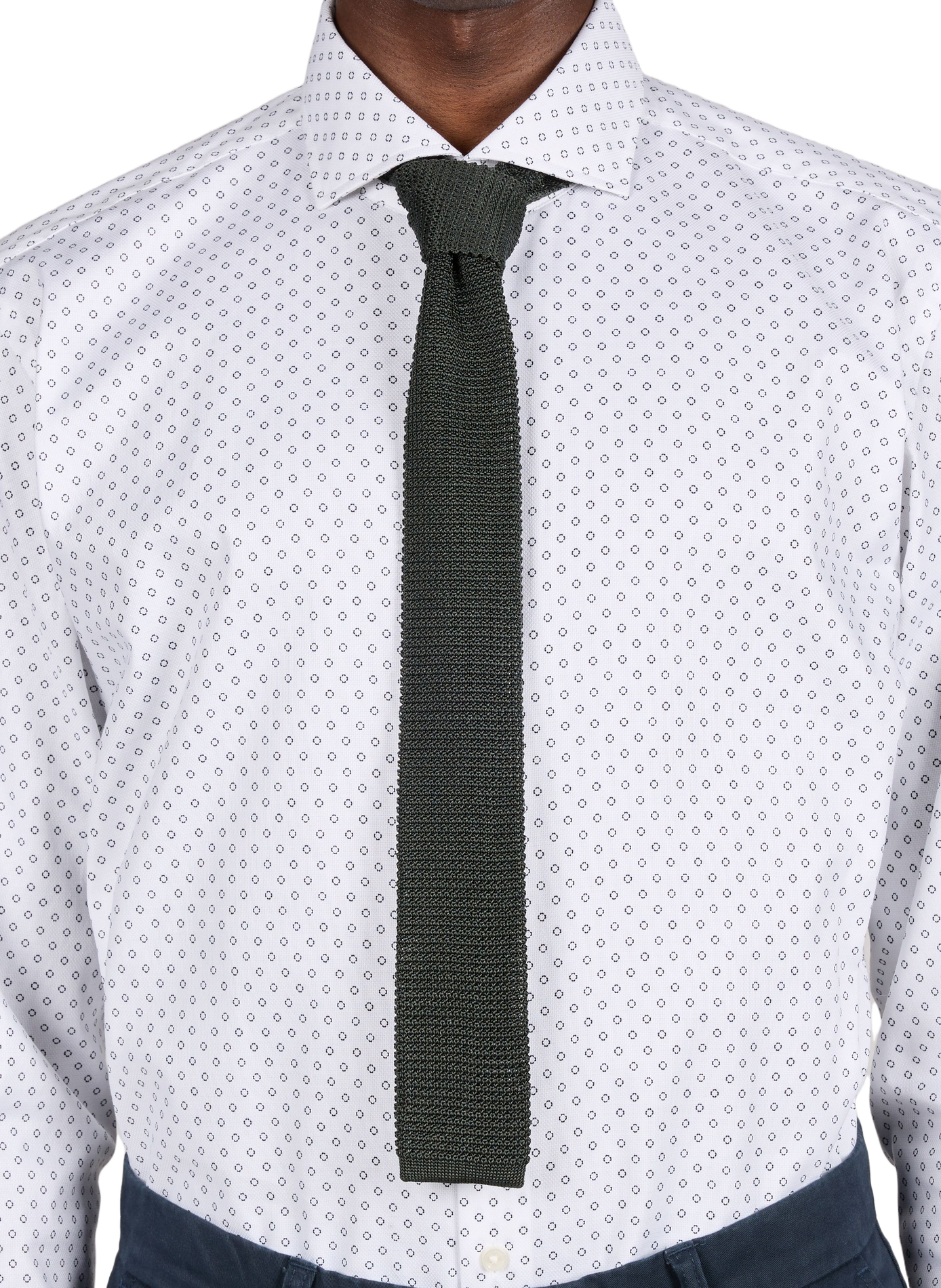 Straight knitted silk tie AU PRINTEMPS PARIS Khaki