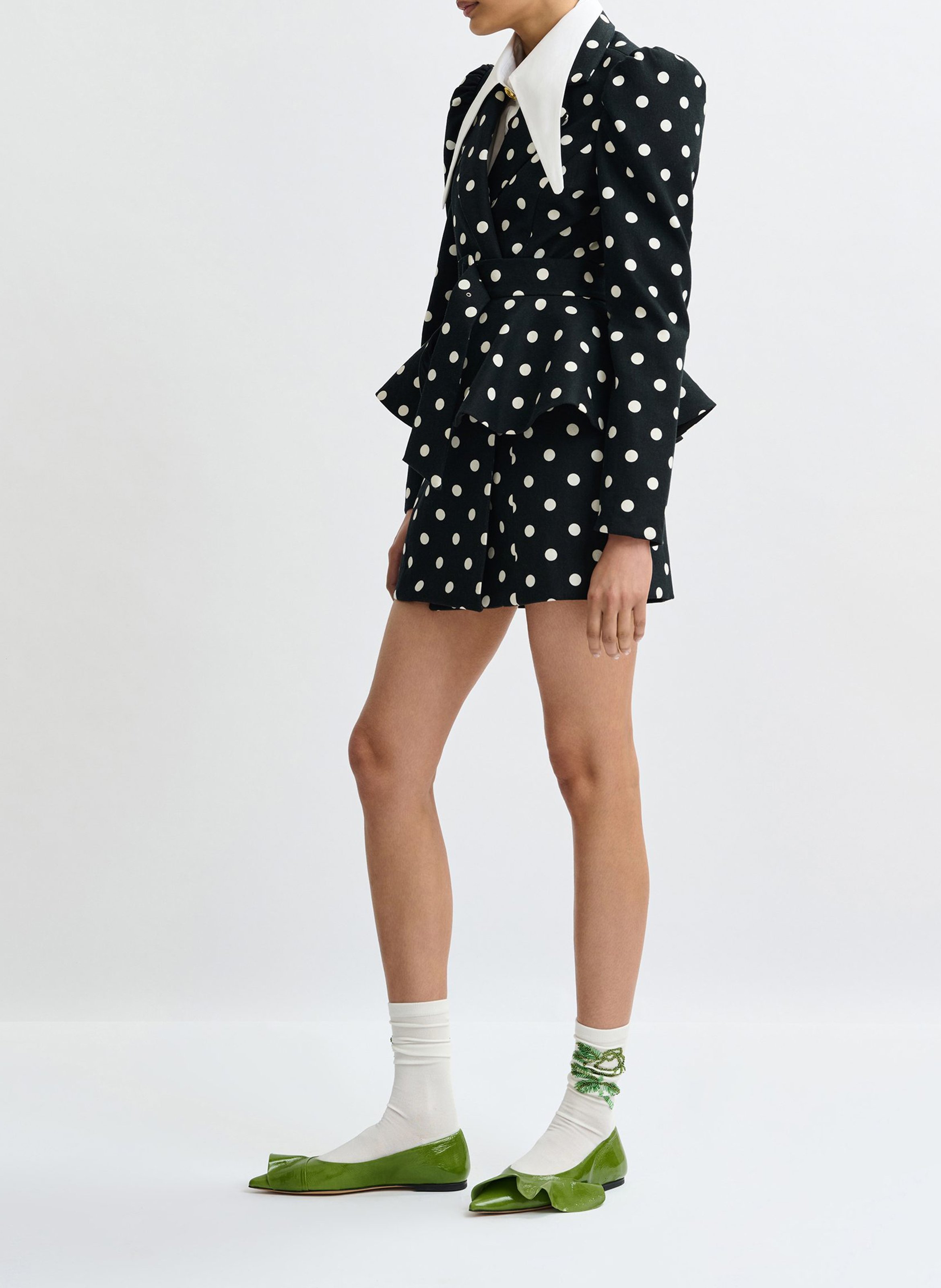 Robe blazer en coton imprimé juliette ESSENTIEL ANTWERP Blanc