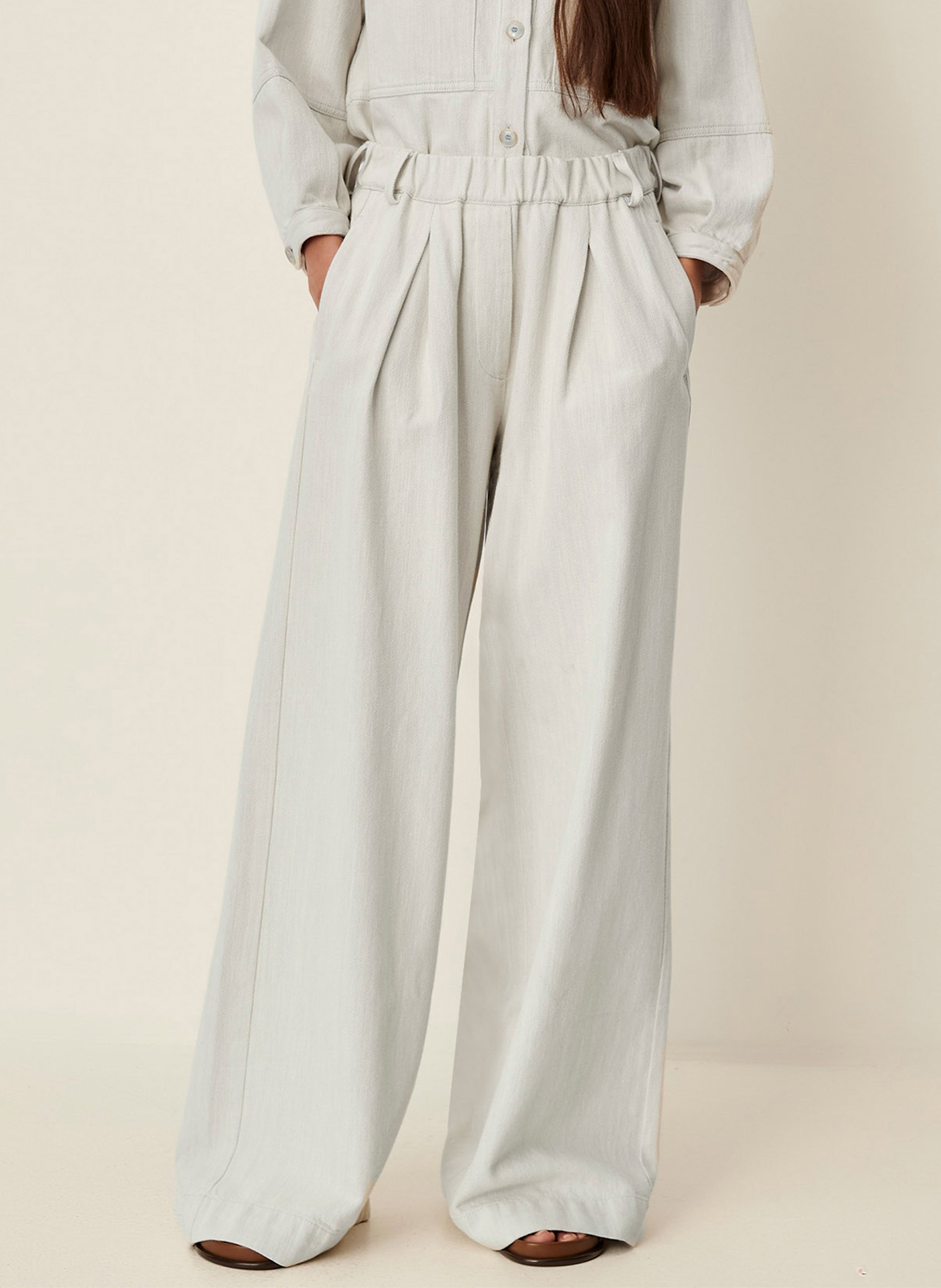 Pantalon large en coton mélangé rinim SESSUN Bleu