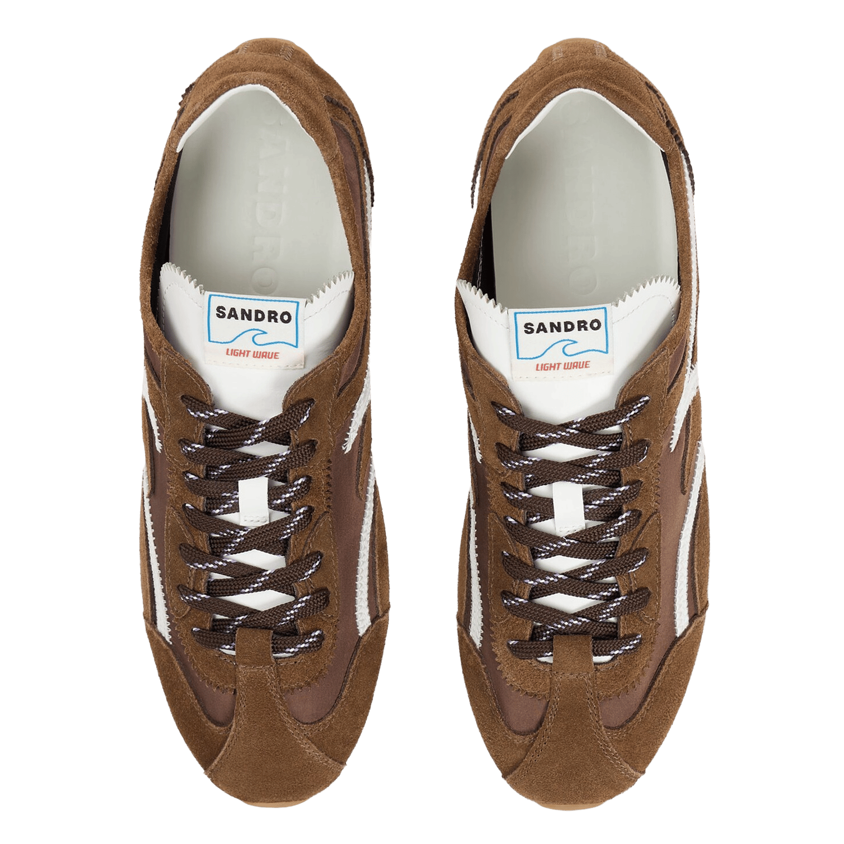 Baskets basses en cuir SANDRO Marron