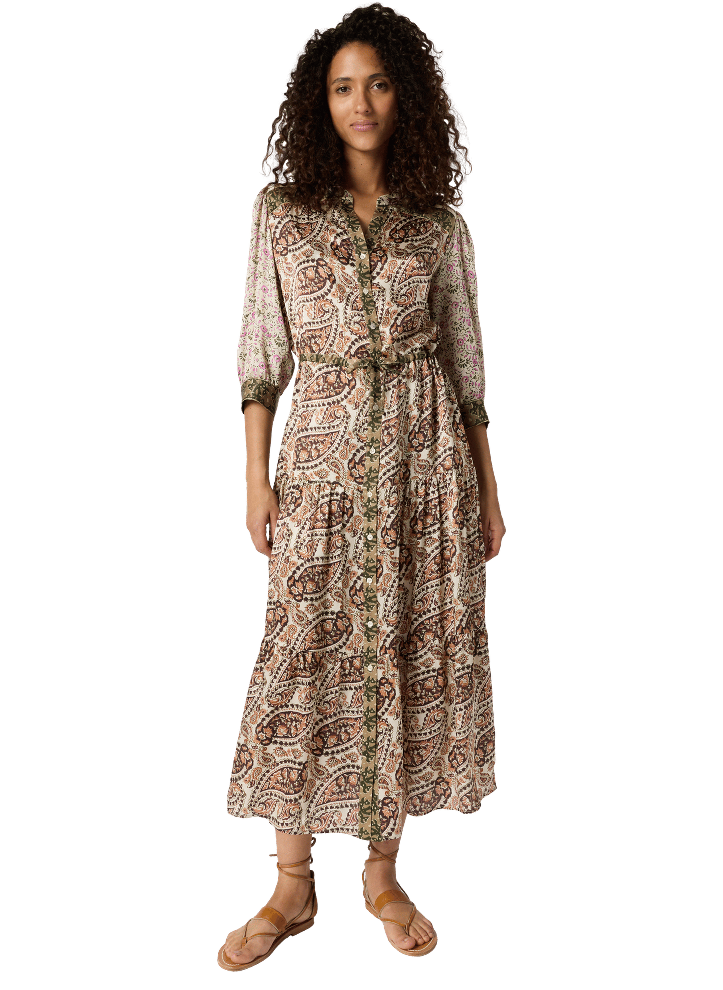 Robe longue à fleurs en soie - roselina GERARD DAREL Multicolore