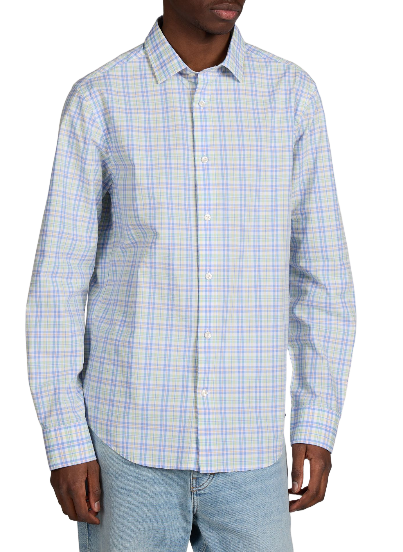 Chemise droite à carreaux en coton GANT Bleu