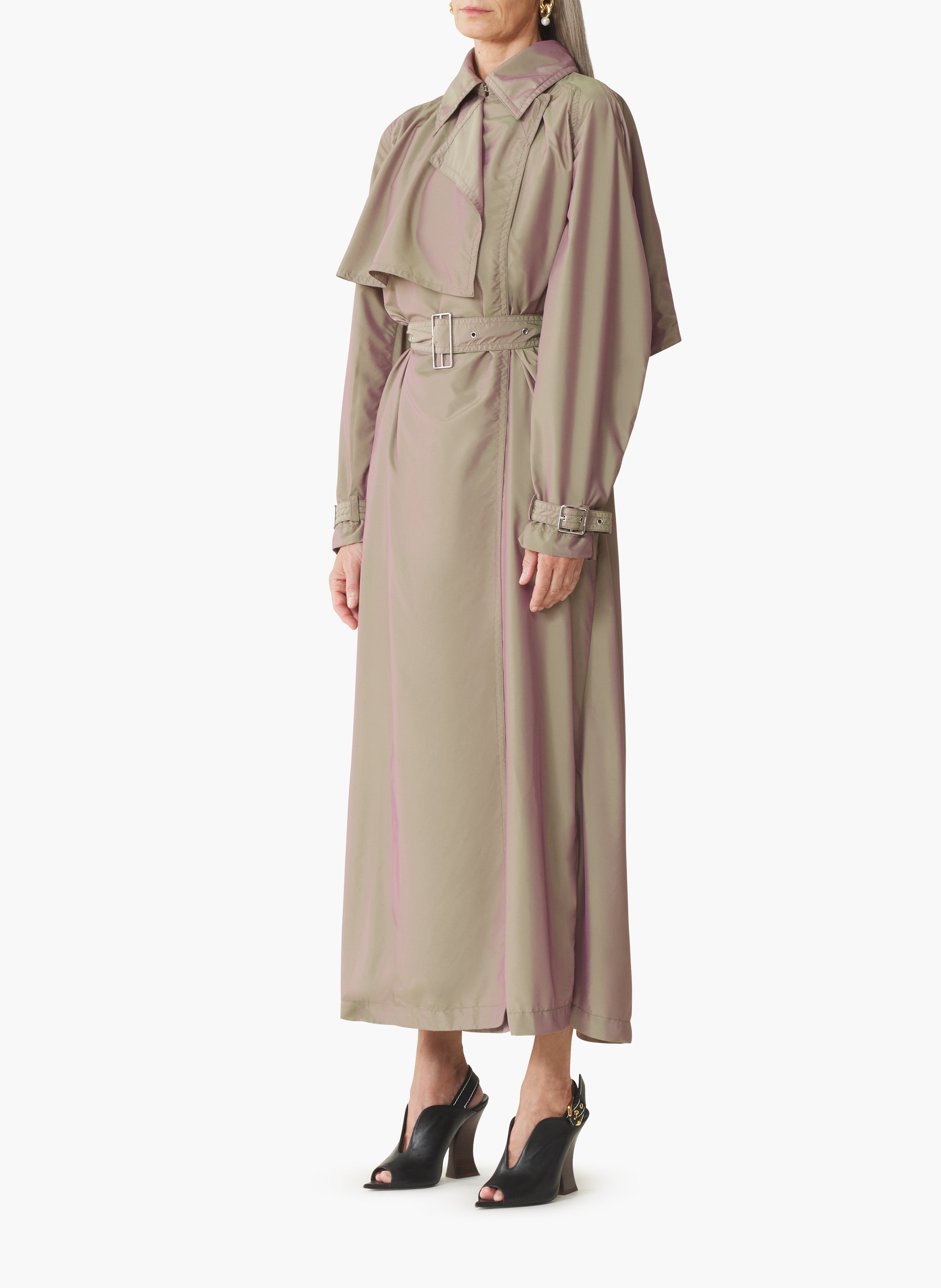 Trench fluide en taffetas LANVIN Beige