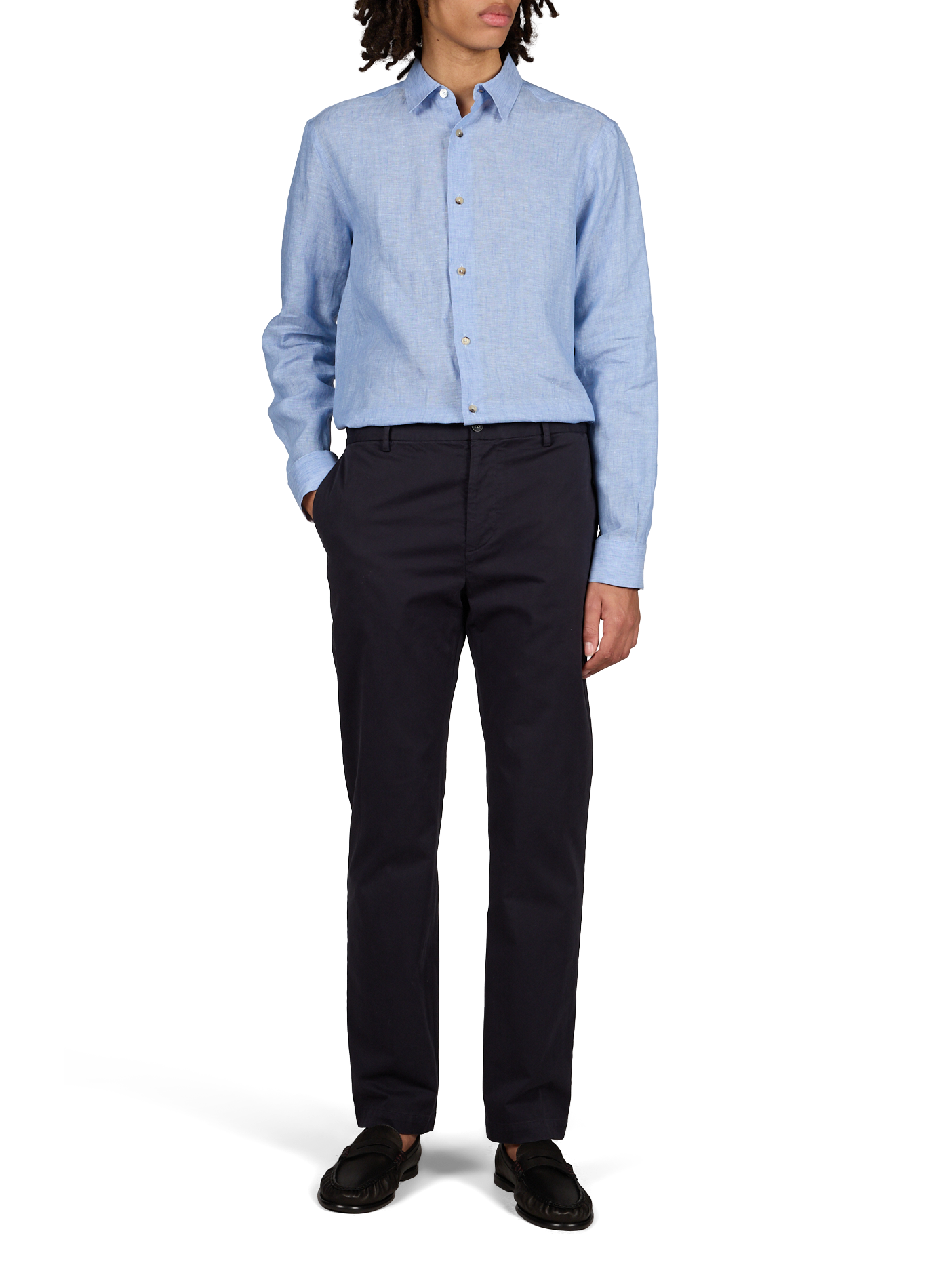 Chemise col classique en lin PAUL SMITH Bleu