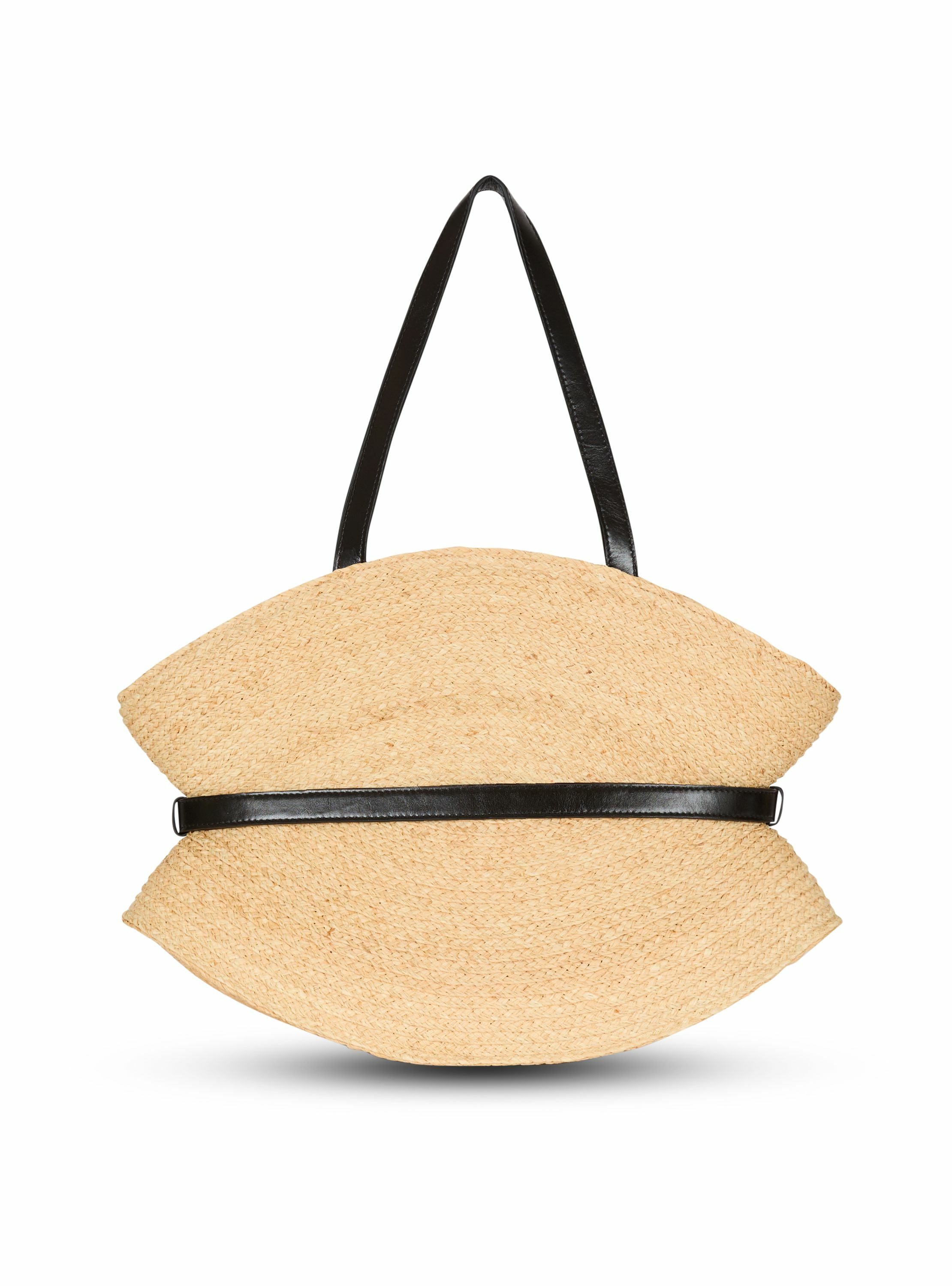 Sac shuffle medium en raphia BALMAIN Marron