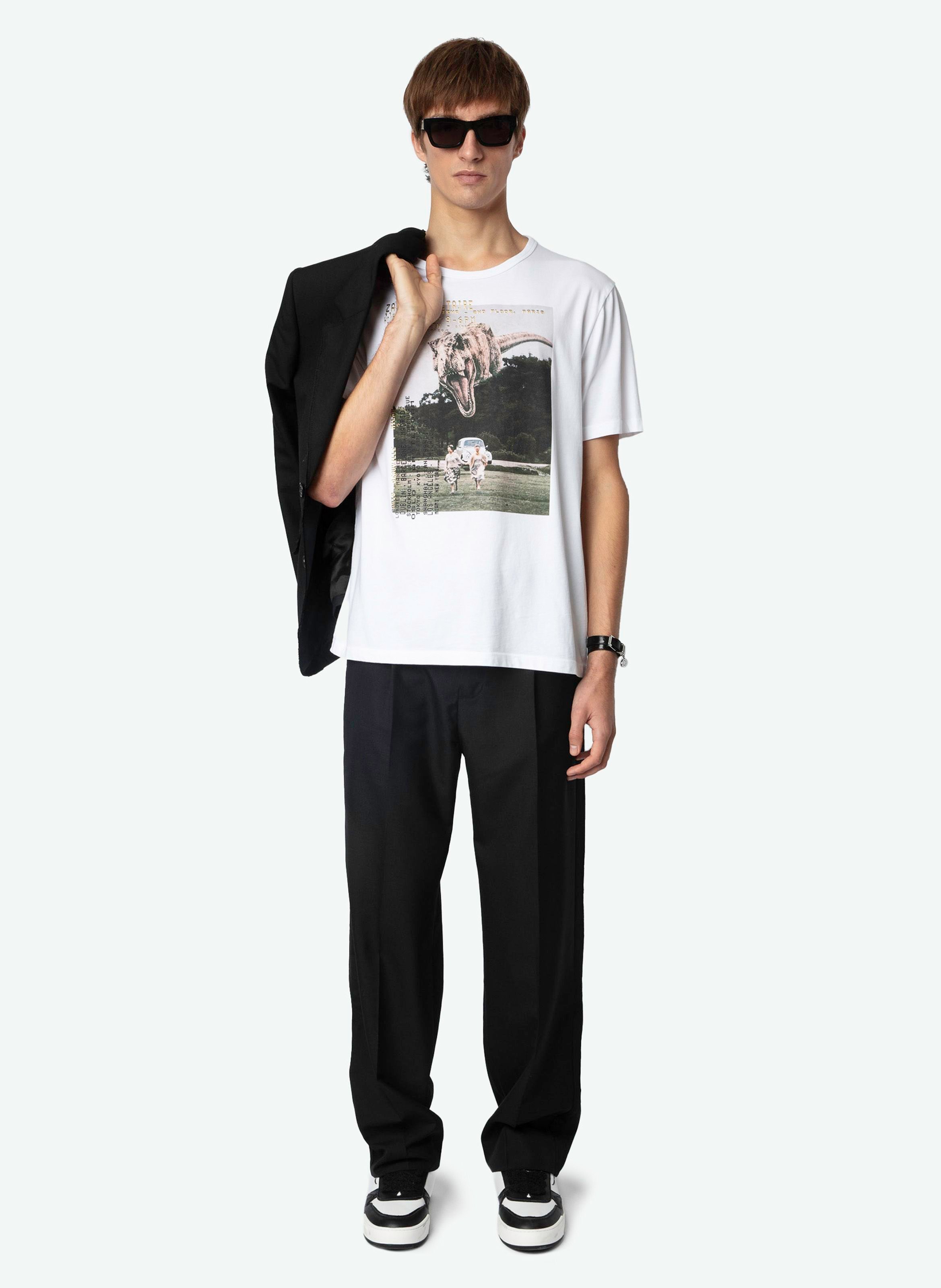Gerader T-Shirt aus Bio-Baumwolle mit Siebdruck "ted". ZADIG&VOLTAIRE Weiss