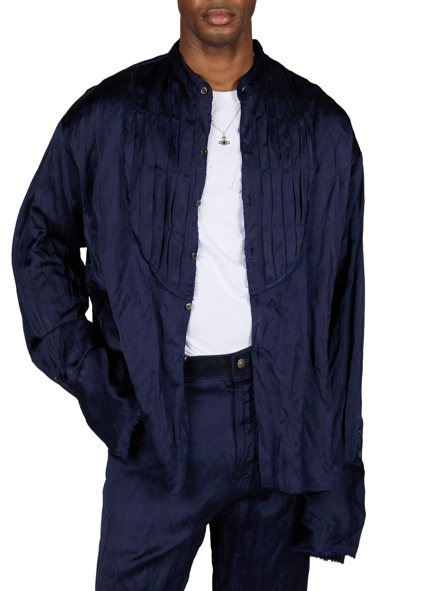 Chemise satinée à manches longues 424