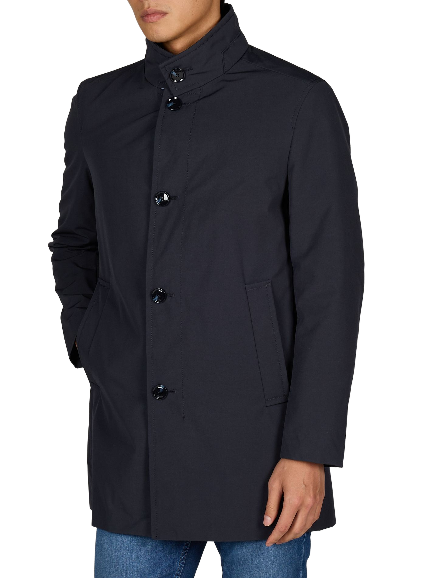 Cappotto dritto con collo alto STRELLSON Blu
