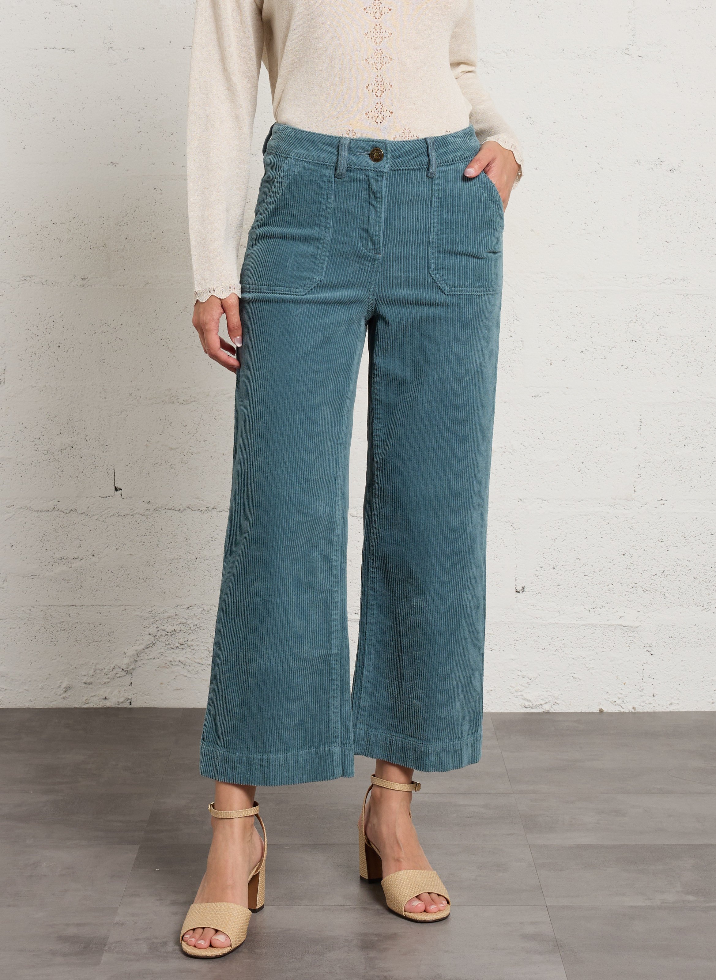 Pantalon droit en coton mélangé selyna MAISON 123 Bleu