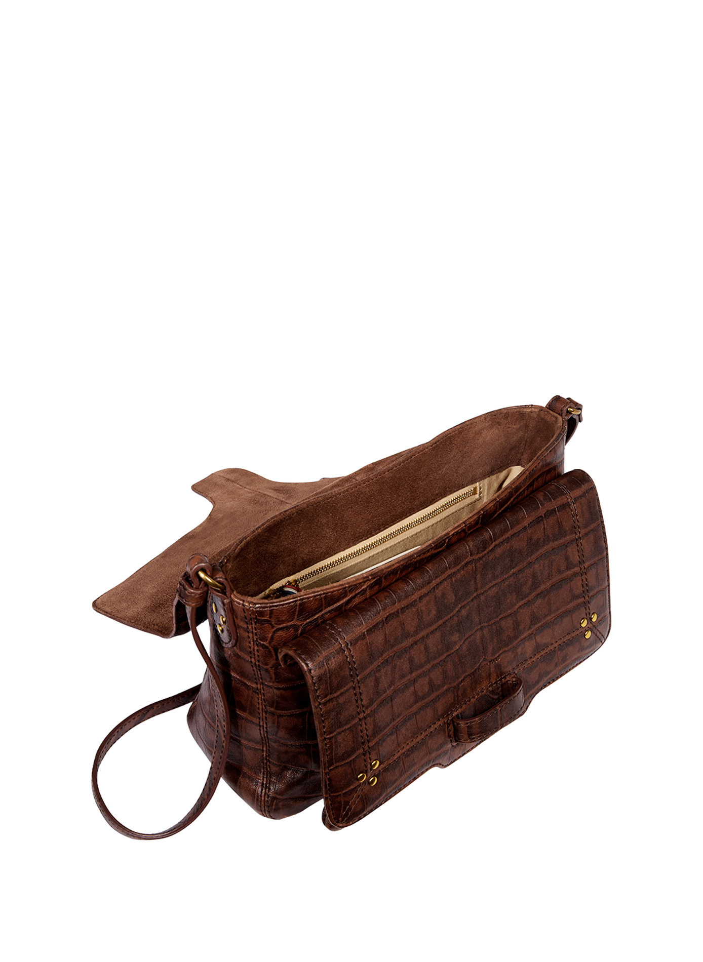 Sac effet peau de crocodile en cuir JÉRÔME DREYFUSS Marron