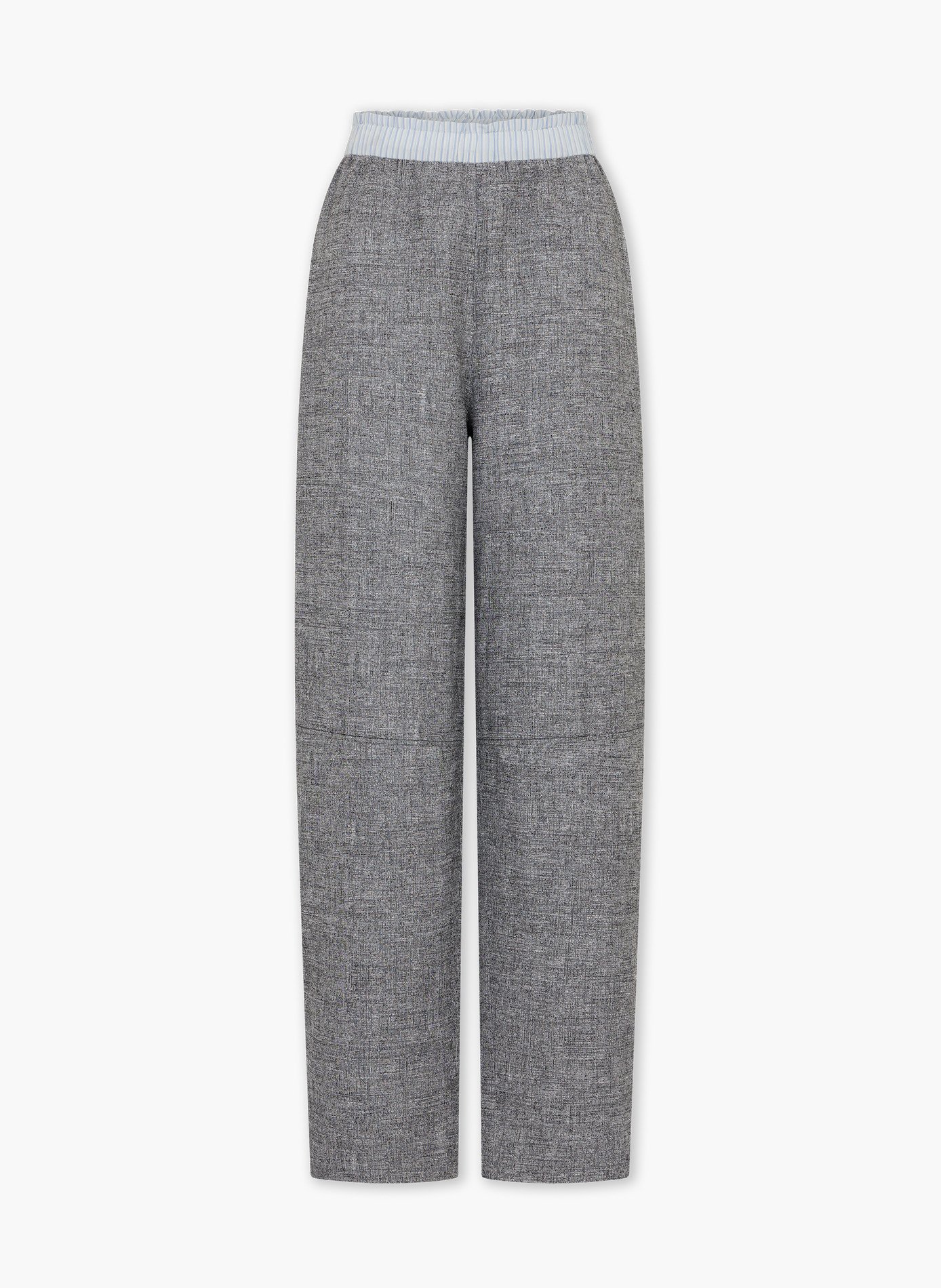 Pantalon droit tailleur en laine chiné RABANNE Gris
