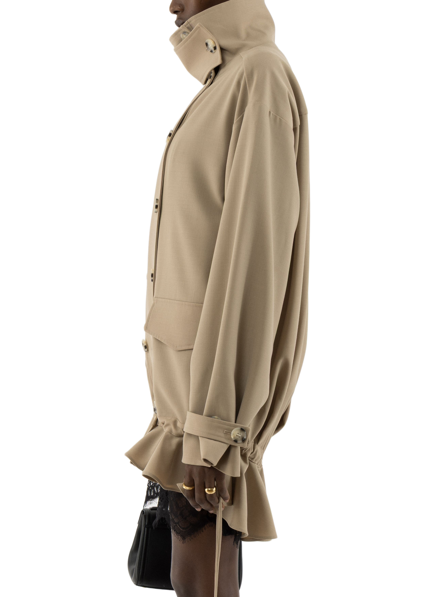 Kurzes einfarbiges Wollkleid ARAKII Beige