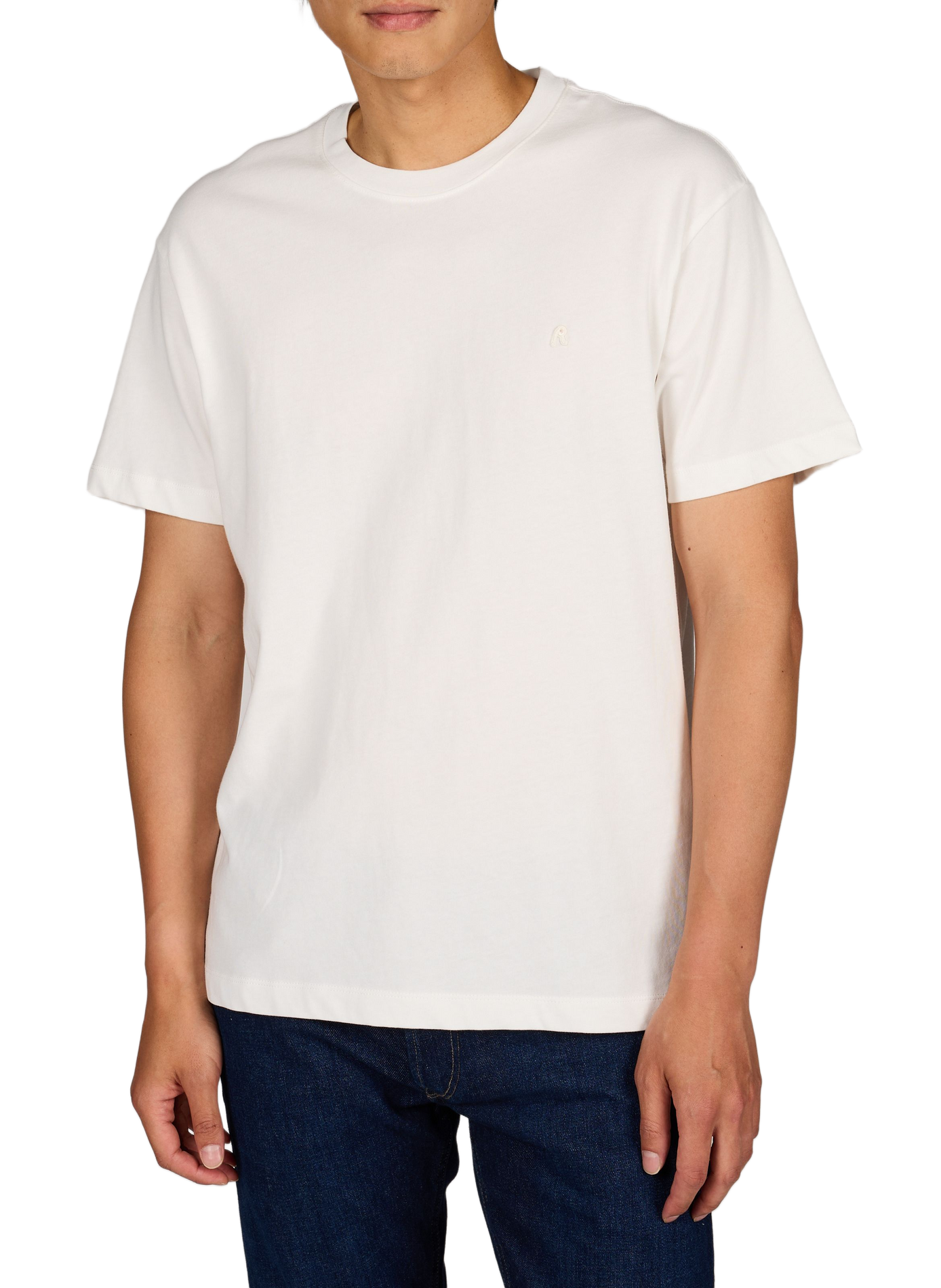 T-shirt uni à logo brodé en coton REPLAY Beige
