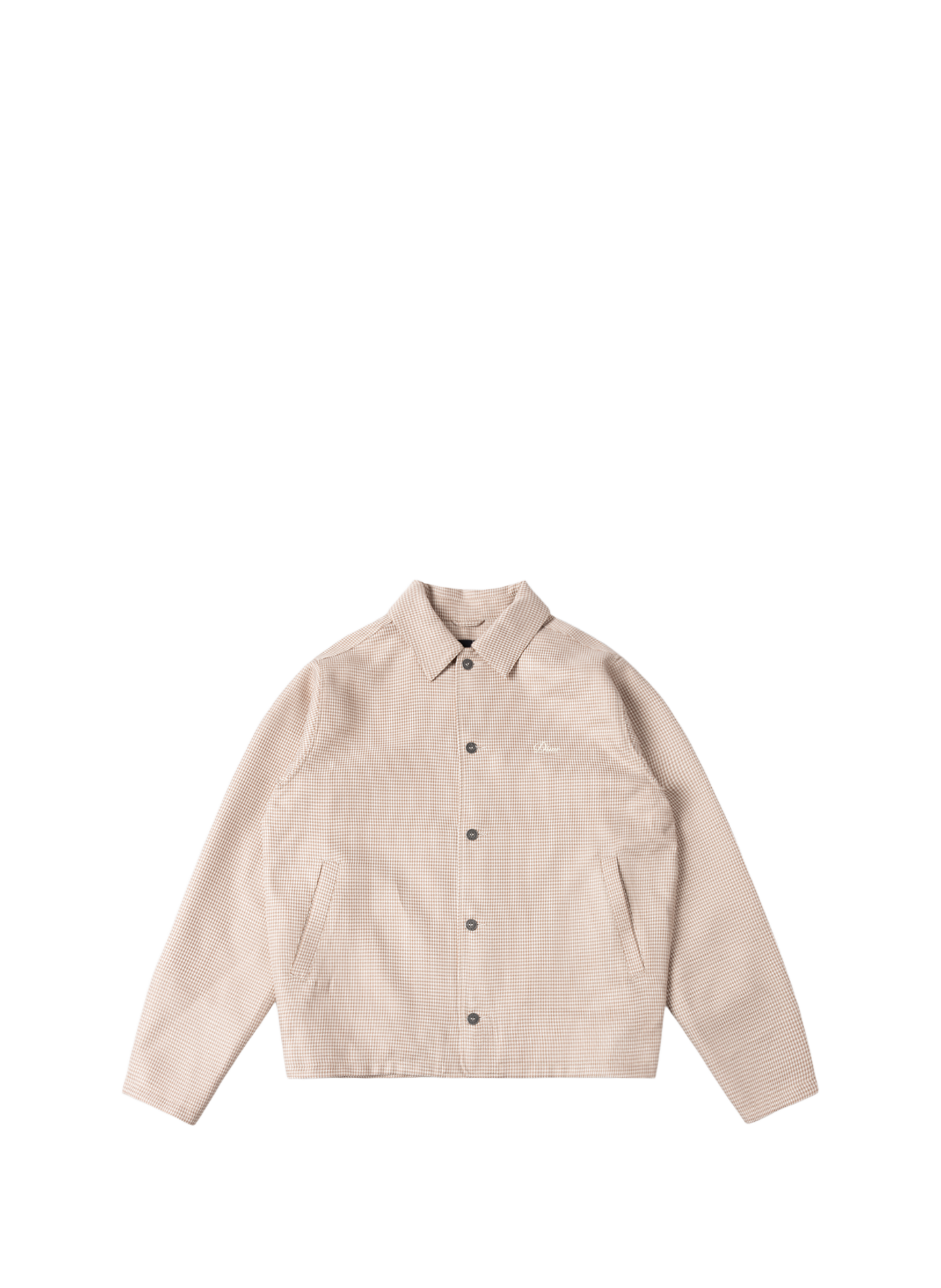 Oversized high-neck cotton denim jacket DIME Beige