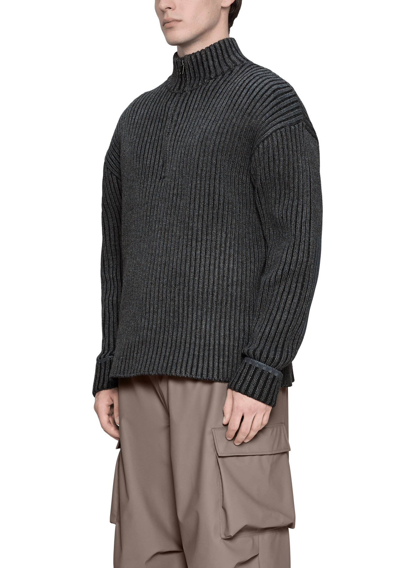 Pull col zippé RAINS Noir